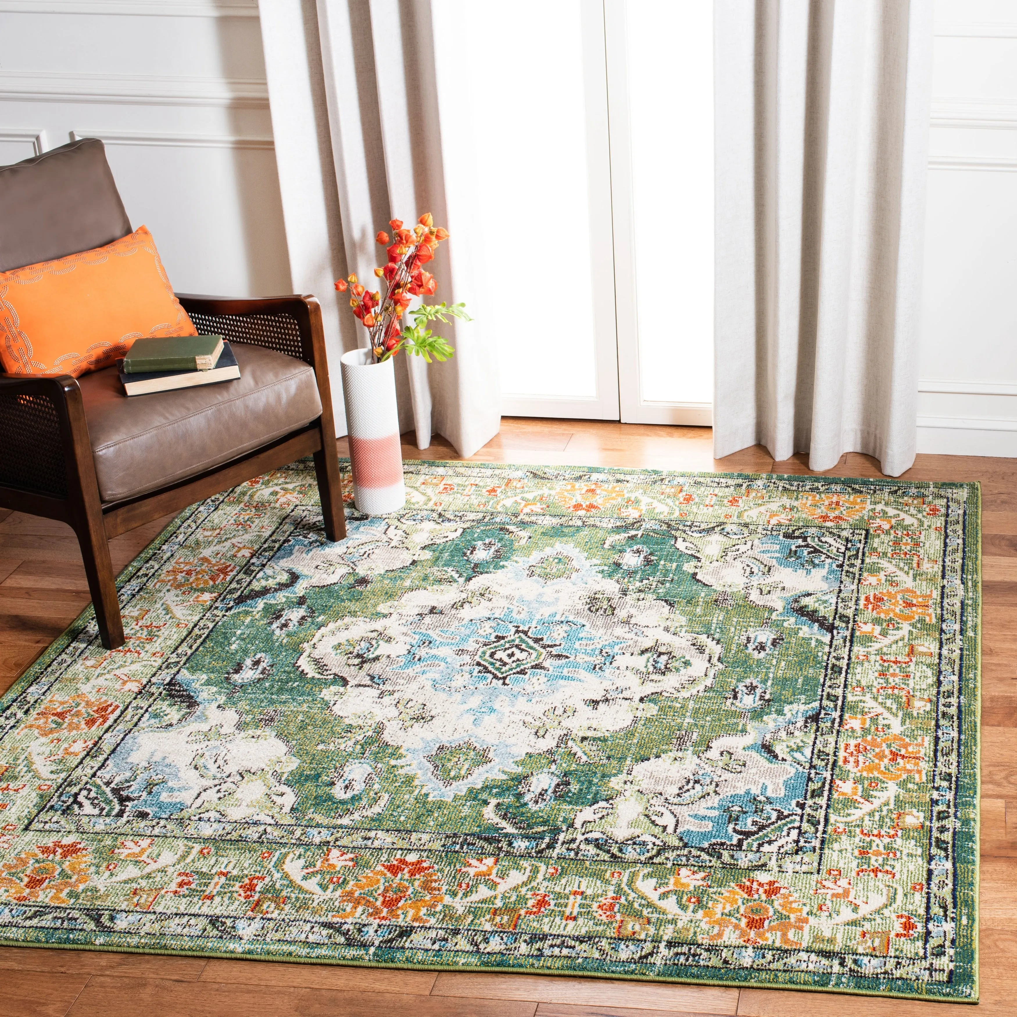 SAFAVIEH Monaco Oceane Boho Medallion Distressed Area Rug