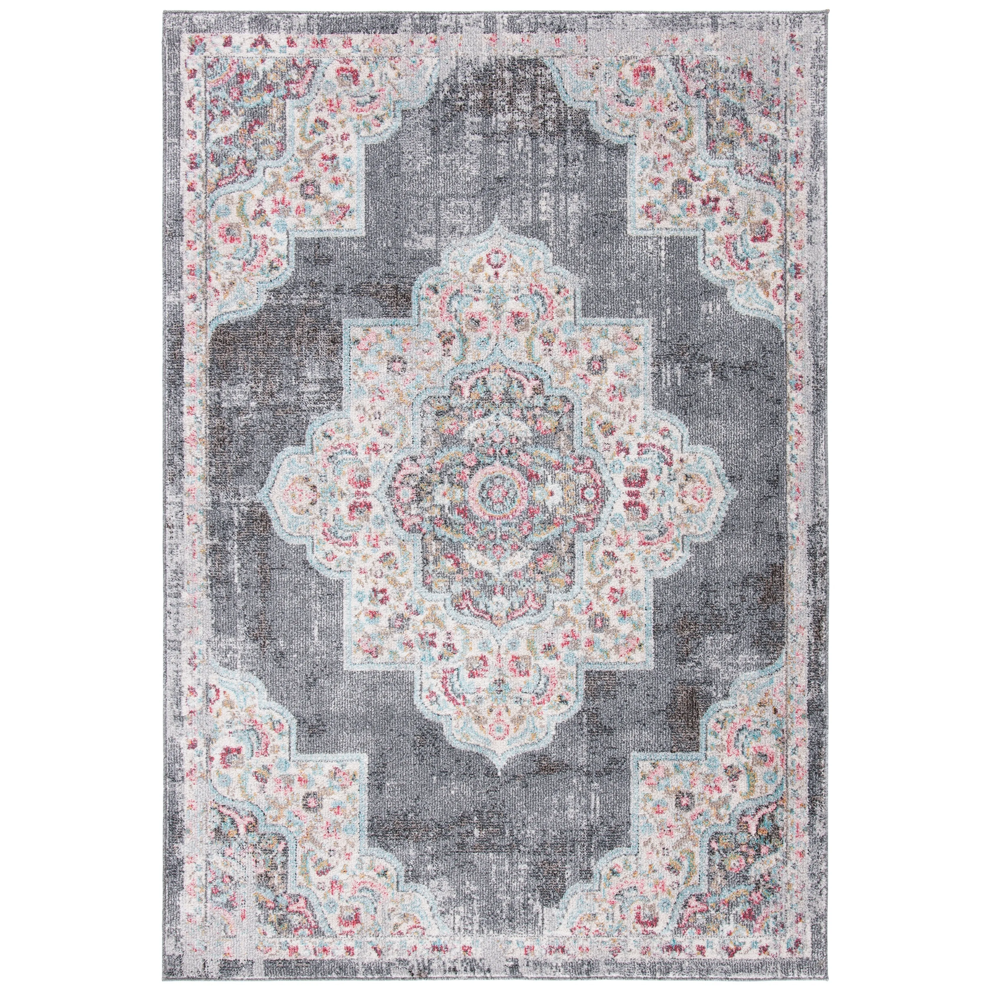 SAFAVIEH Phoenix Rosemary Medallion Distressed Rug