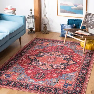 SAFAVIEH Serapi Machine Washable Odelia Medallion Distressed Rug