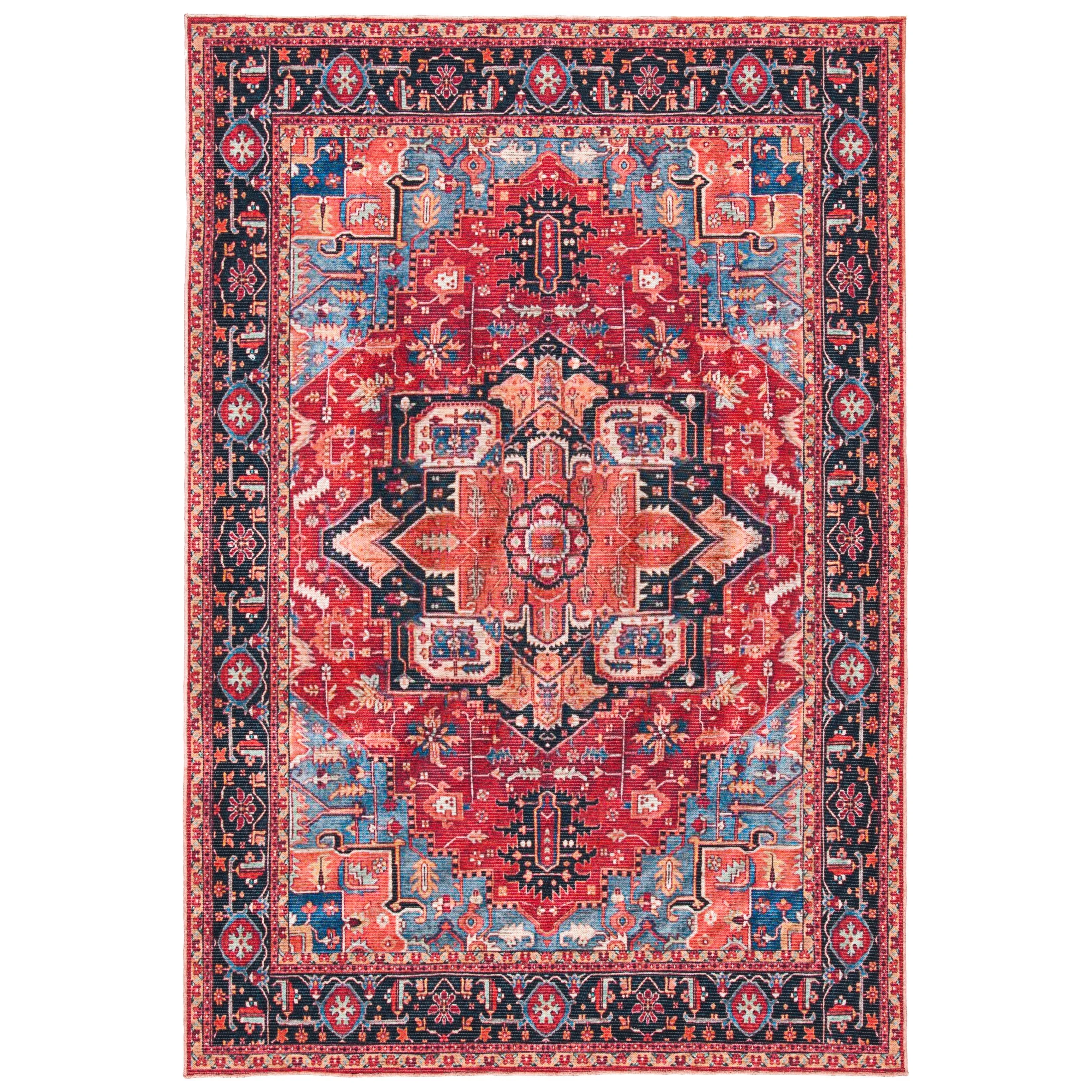 SAFAVIEH Serapi Machine Washable Odelia Medallion Distressed Rug
