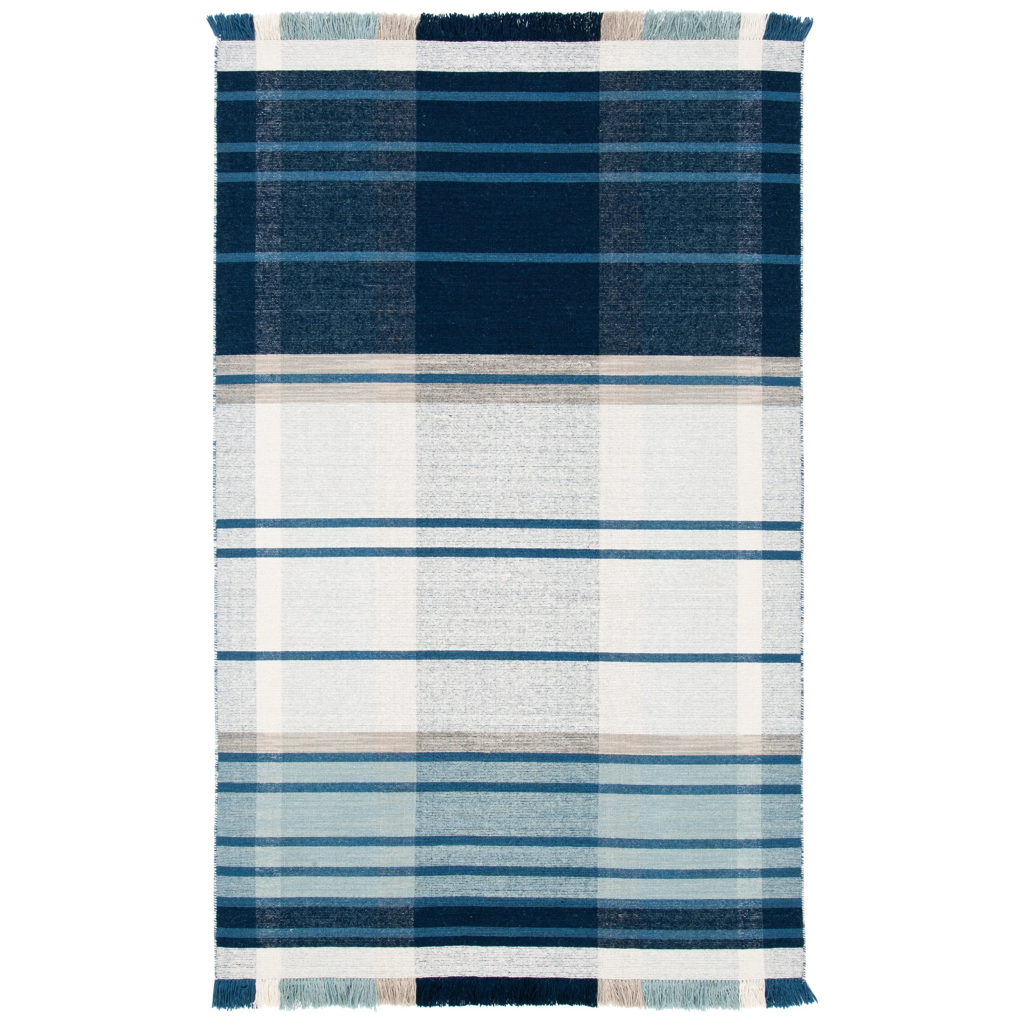 SAFAVIEH Striped Kilim Sharareh Wool Fringe Rug