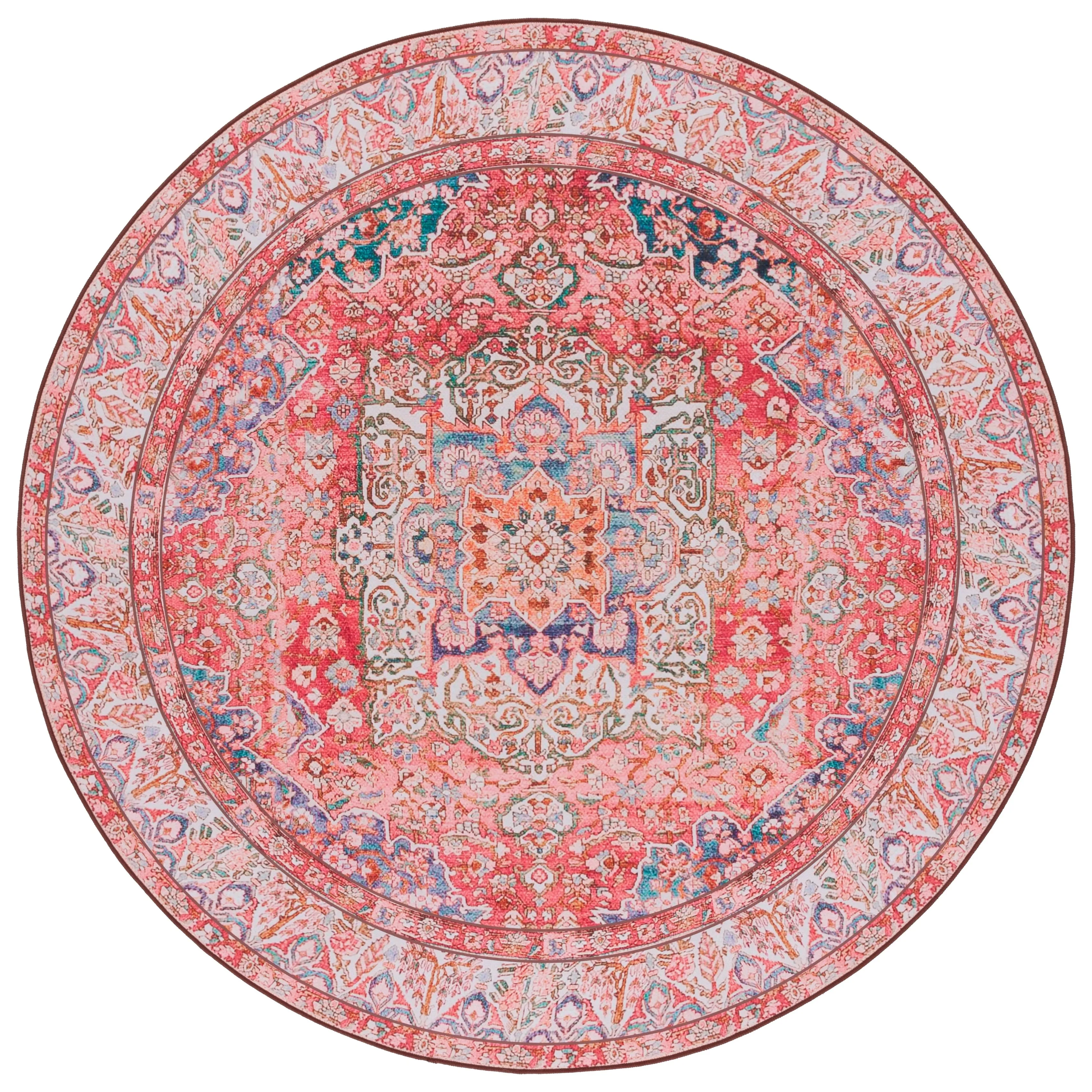 SAFAVIEH Tucson Machine Washable Slip Resistant Fedra Oriental Medallion