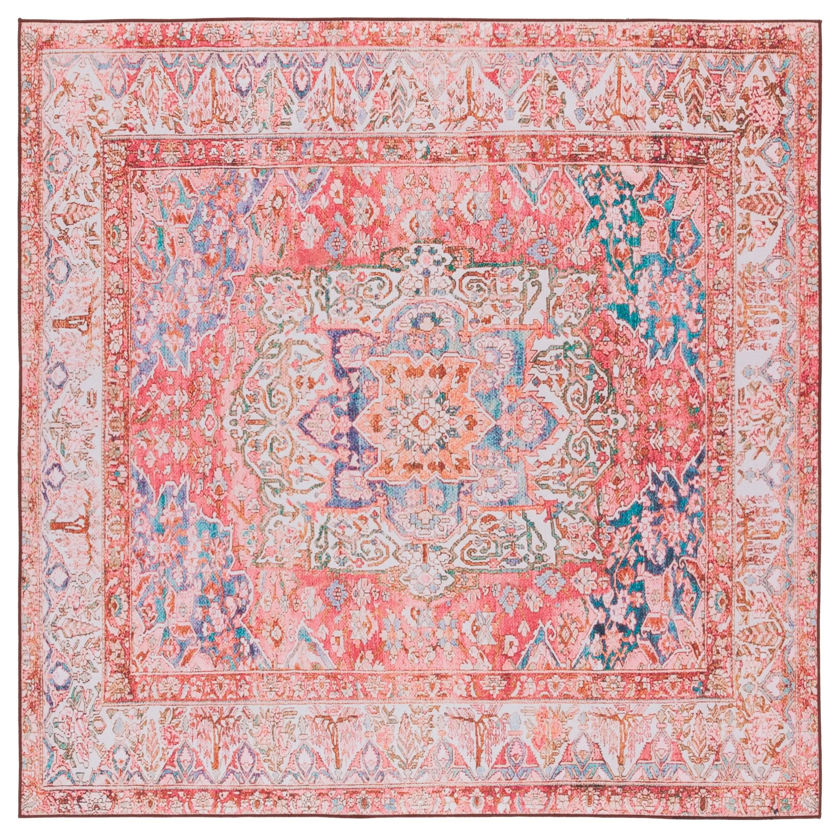 SAFAVIEH Tucson Machine Washable Slip Resistant Fedra Oriental Medallion