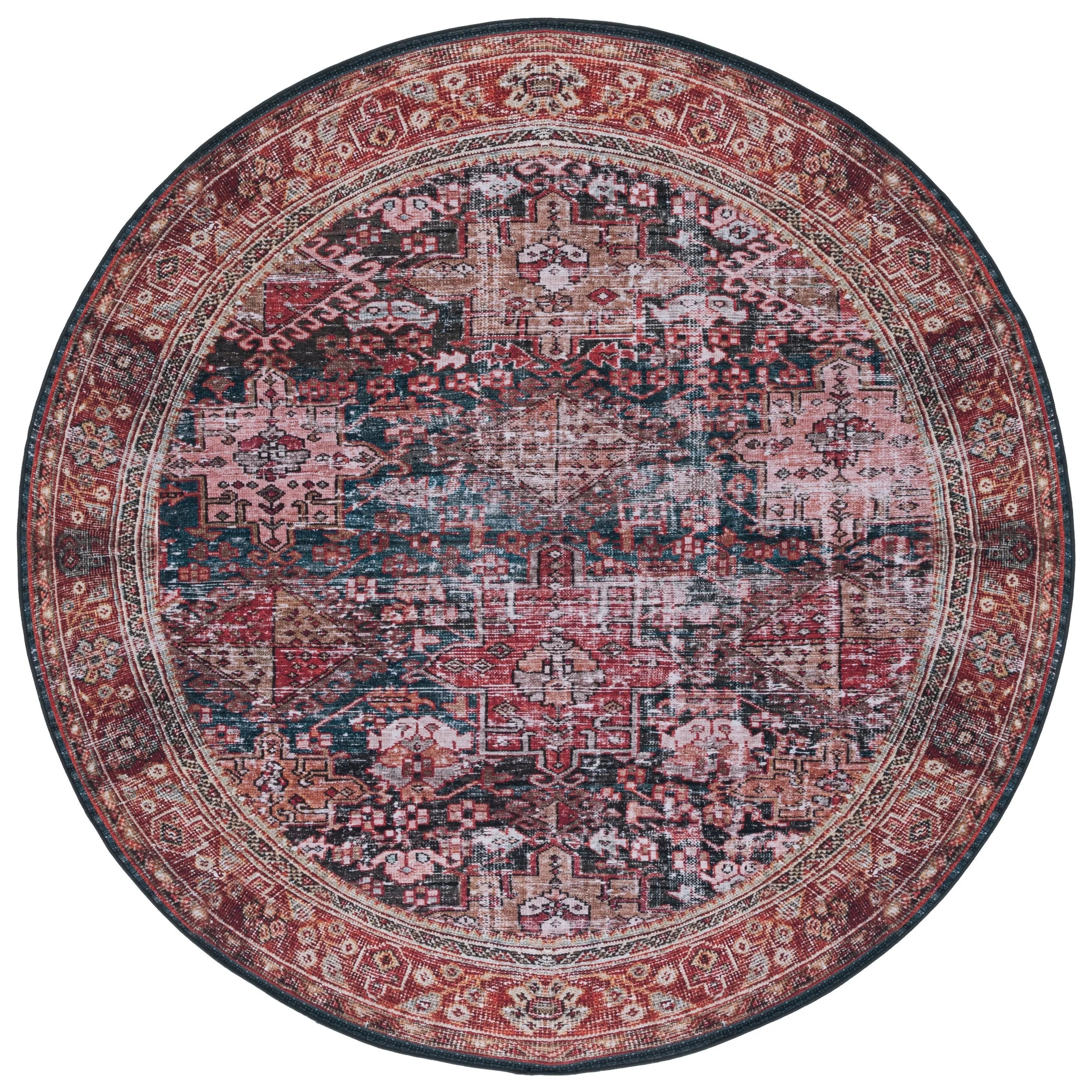 SAFAVIEH Tucson Machine Washable Slip Resistant Gena Oriental Rug