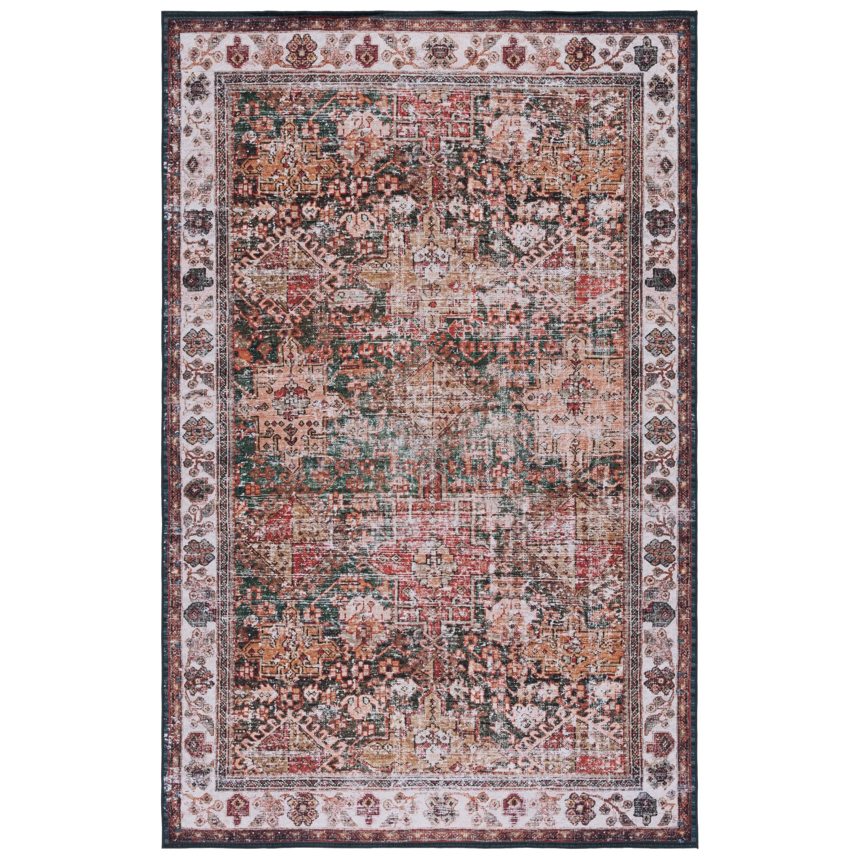 SAFAVIEH Tucson Machine Washable Slip Resistant Gena Oriental Rug