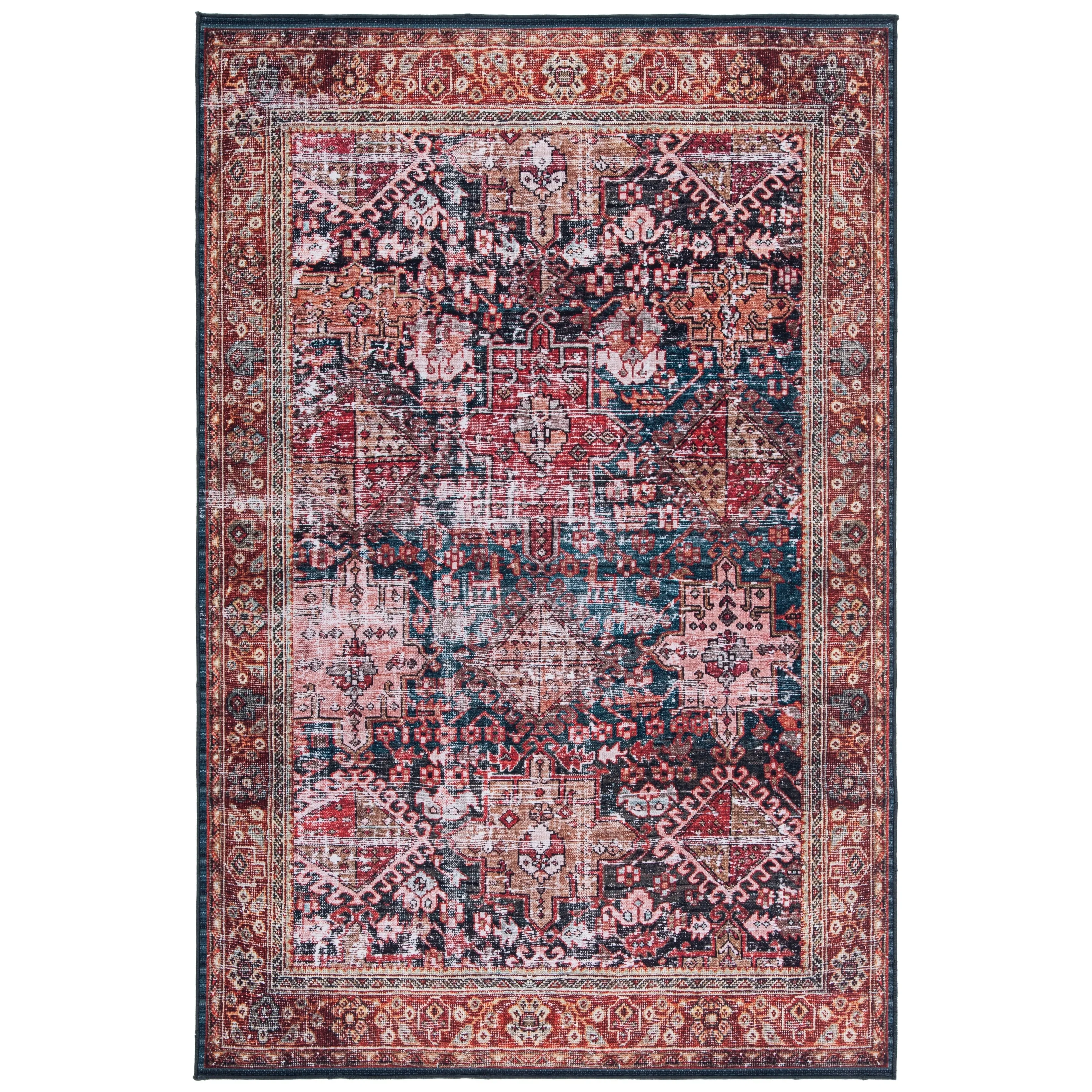 SAFAVIEH Tucson Machine Washable Slip Resistant Gena Oriental Rug