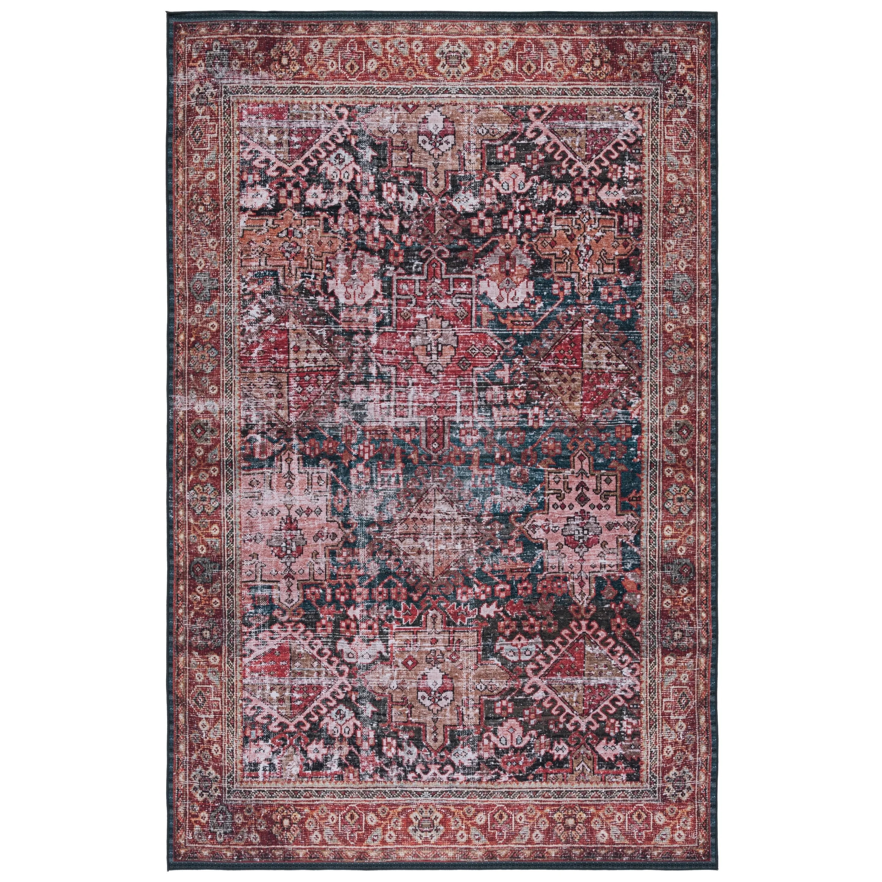 SAFAVIEH Tucson Machine Washable Slip Resistant Gena Oriental Rug
