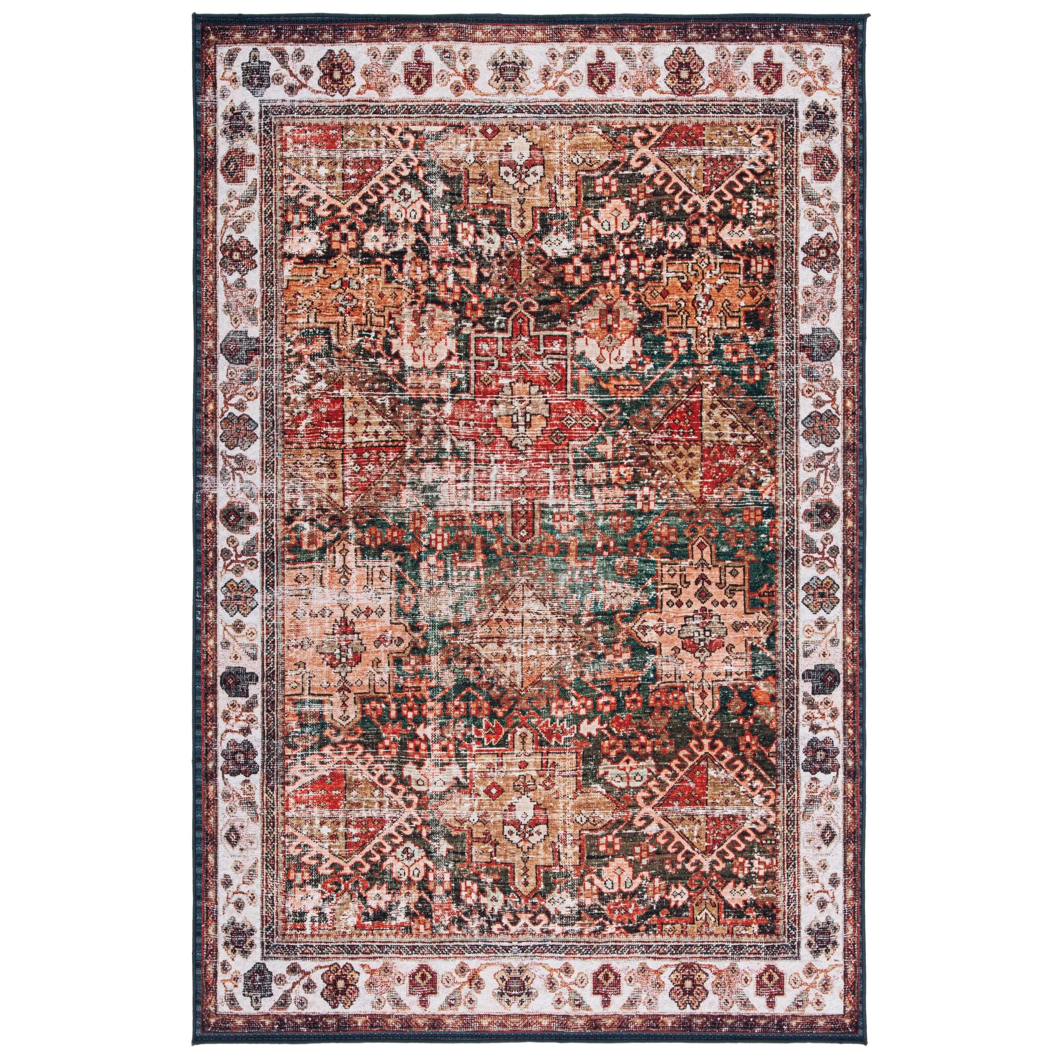 SAFAVIEH Tucson Machine Washable Slip Resistant Gena Oriental Rug