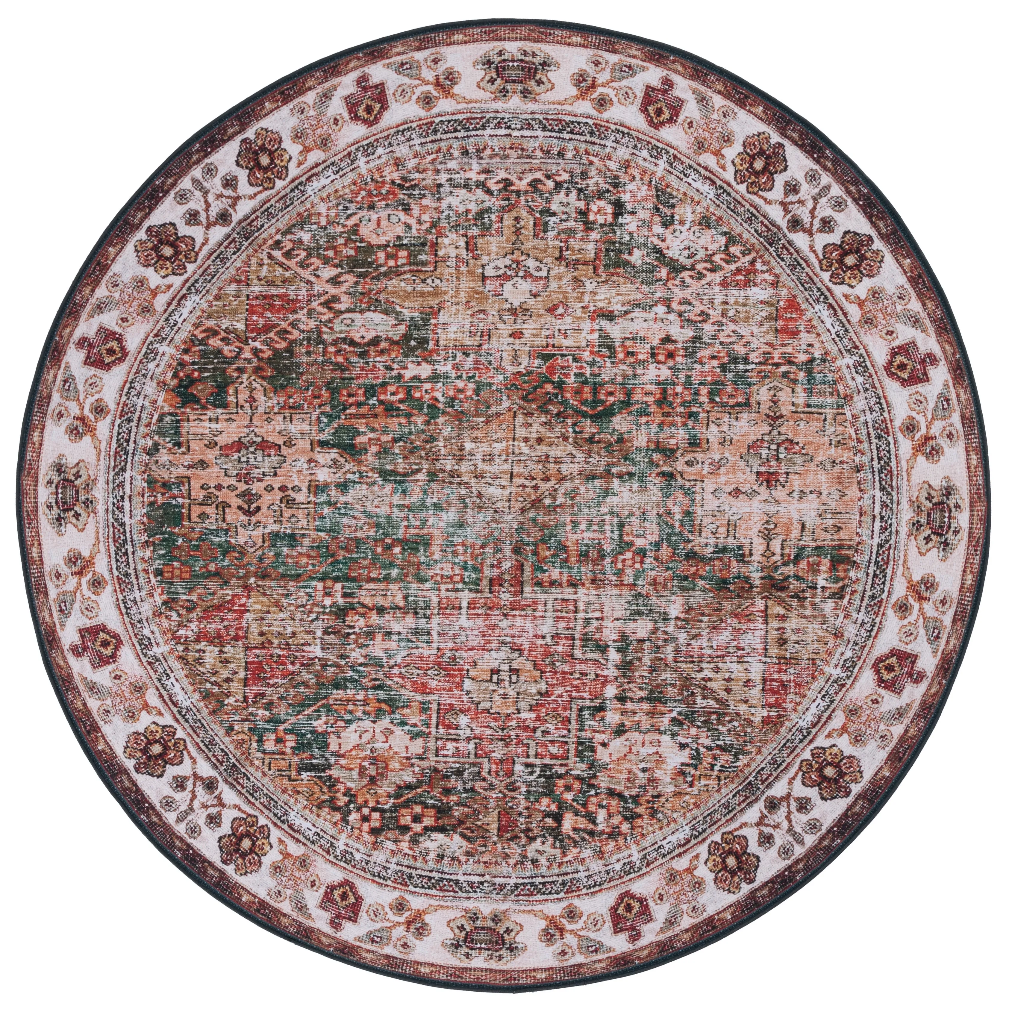 SAFAVIEH Tucson Machine Washable Slip Resistant Gena Oriental Rug