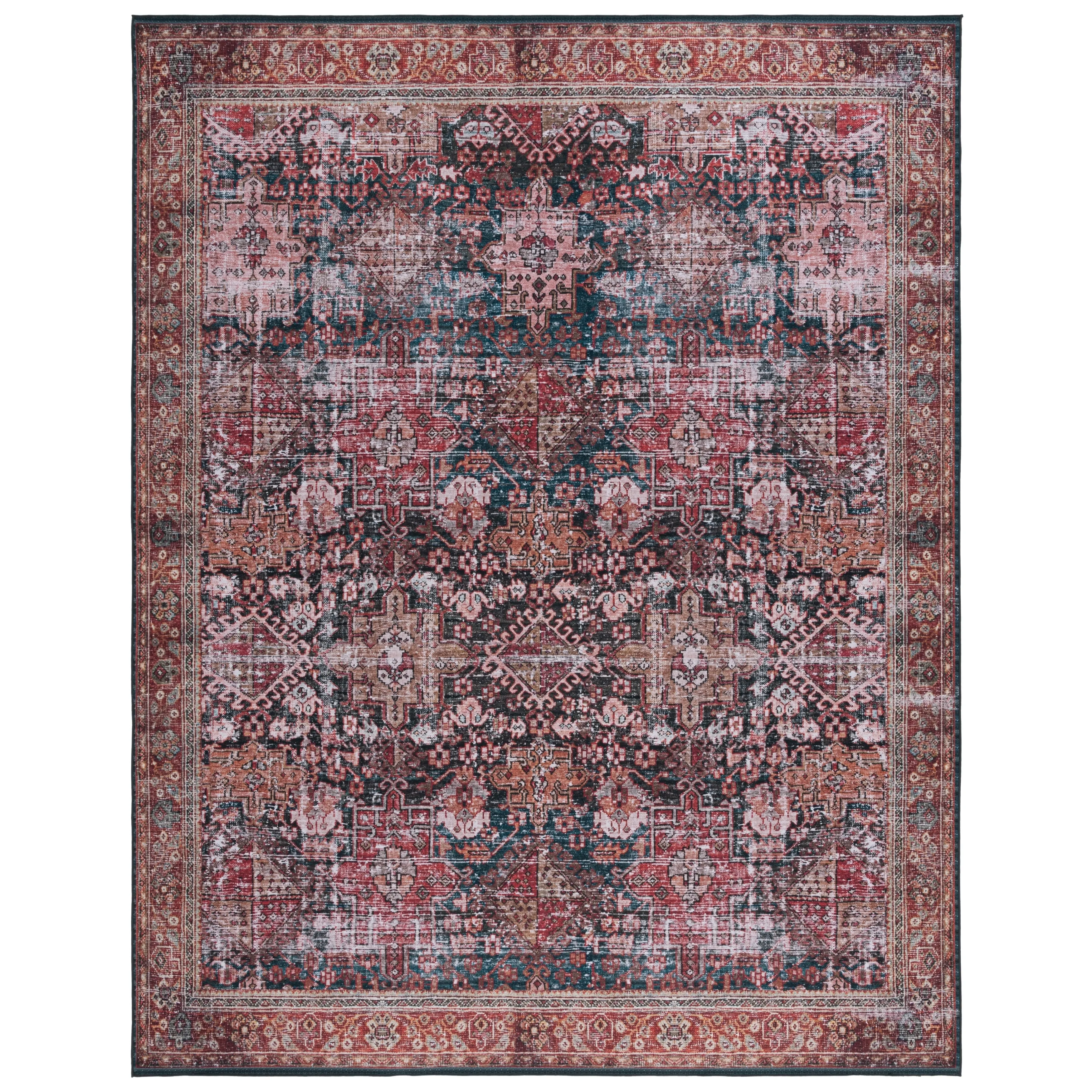 SAFAVIEH Tucson Machine Washable Slip Resistant Gena Oriental Rug