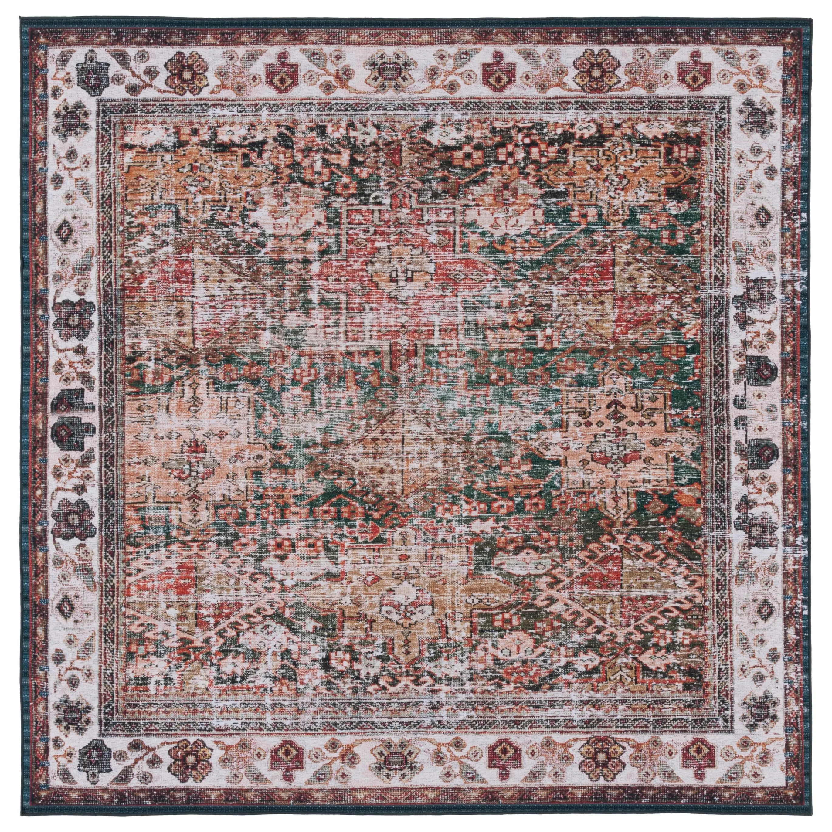 SAFAVIEH Tucson Machine Washable Slip Resistant Gena Oriental Rug