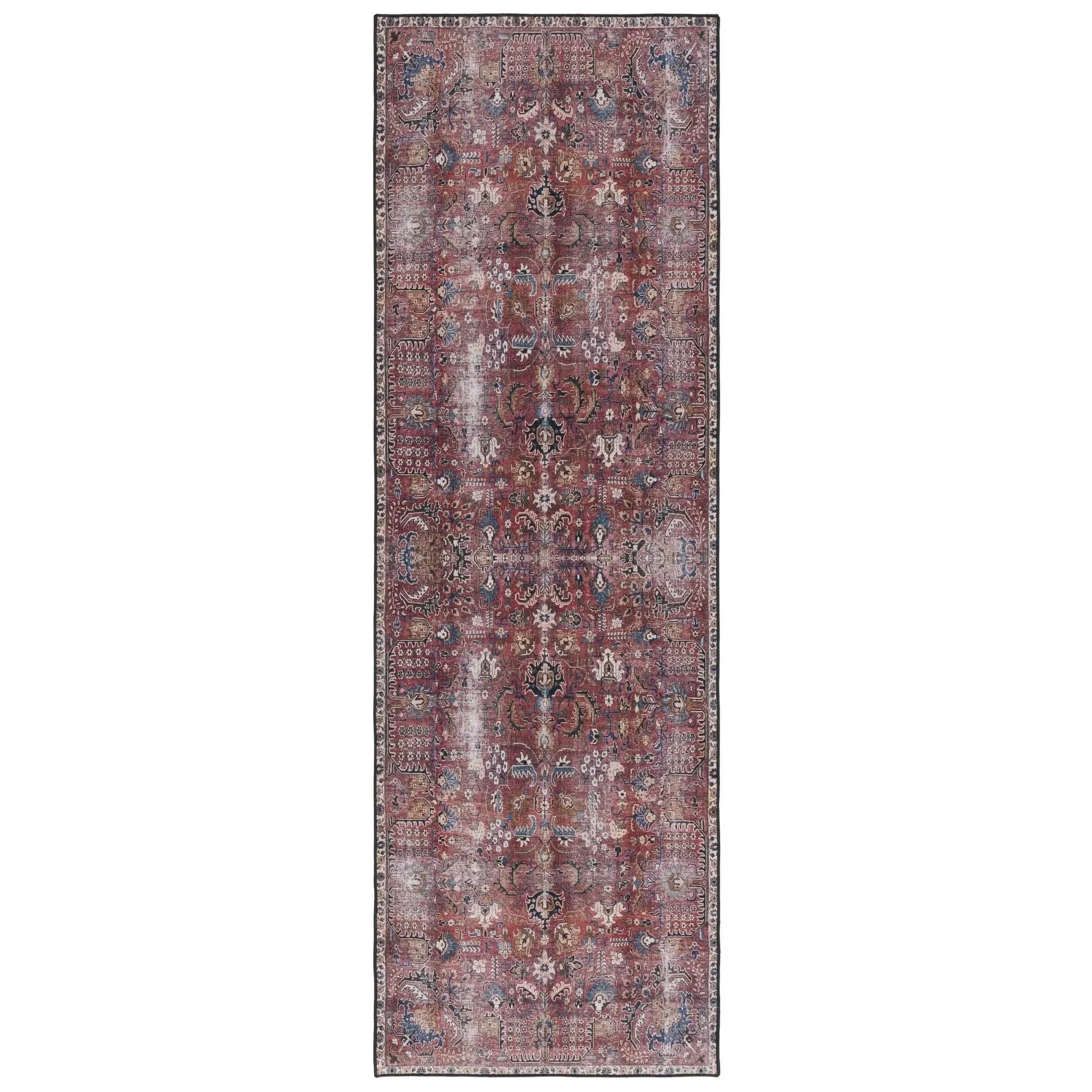 SAFAVIEH Tucson Machine Washable Slip Resistant Loula Oriental Distressed