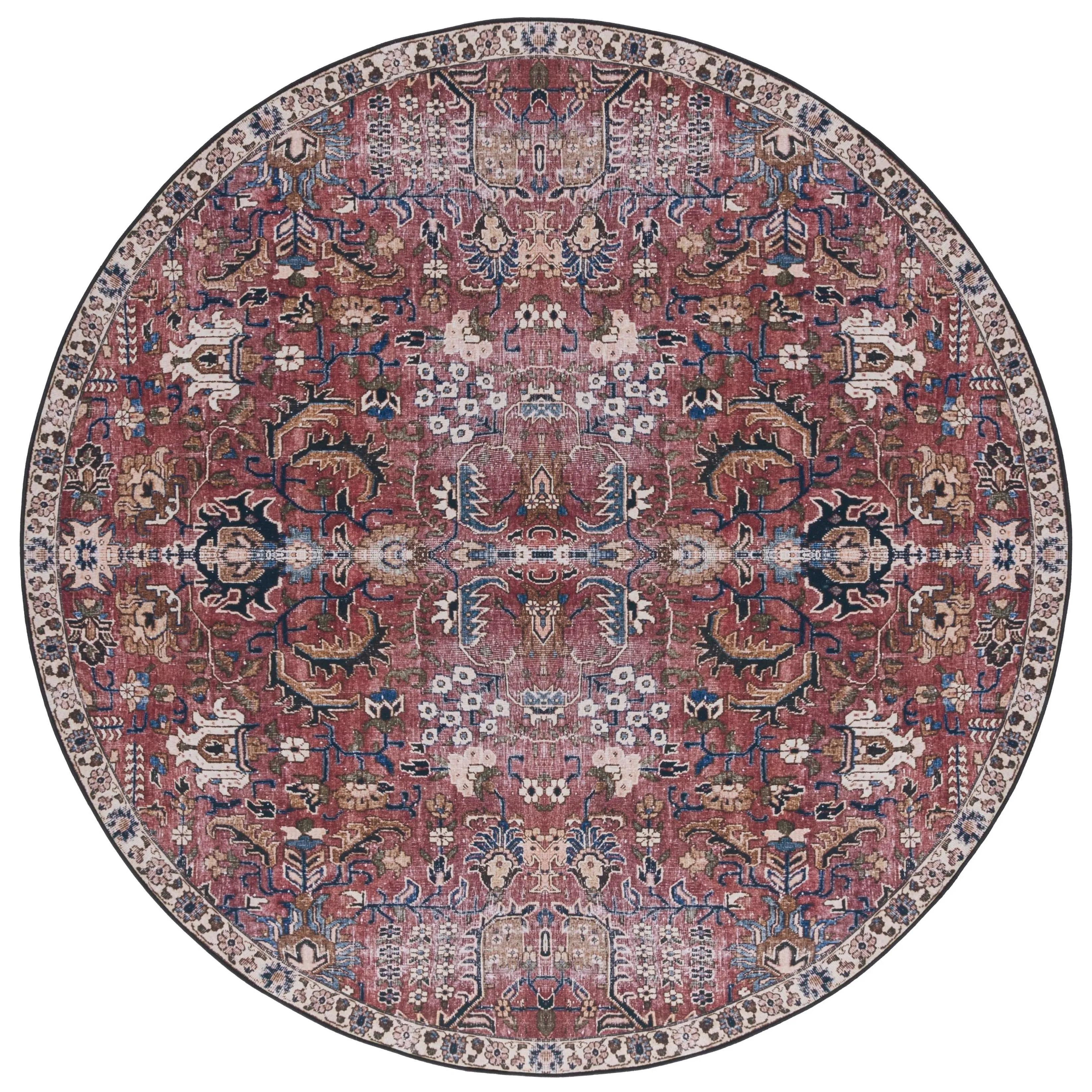 SAFAVIEH Tucson Machine Washable Slip Resistant Loula Oriental Distressed