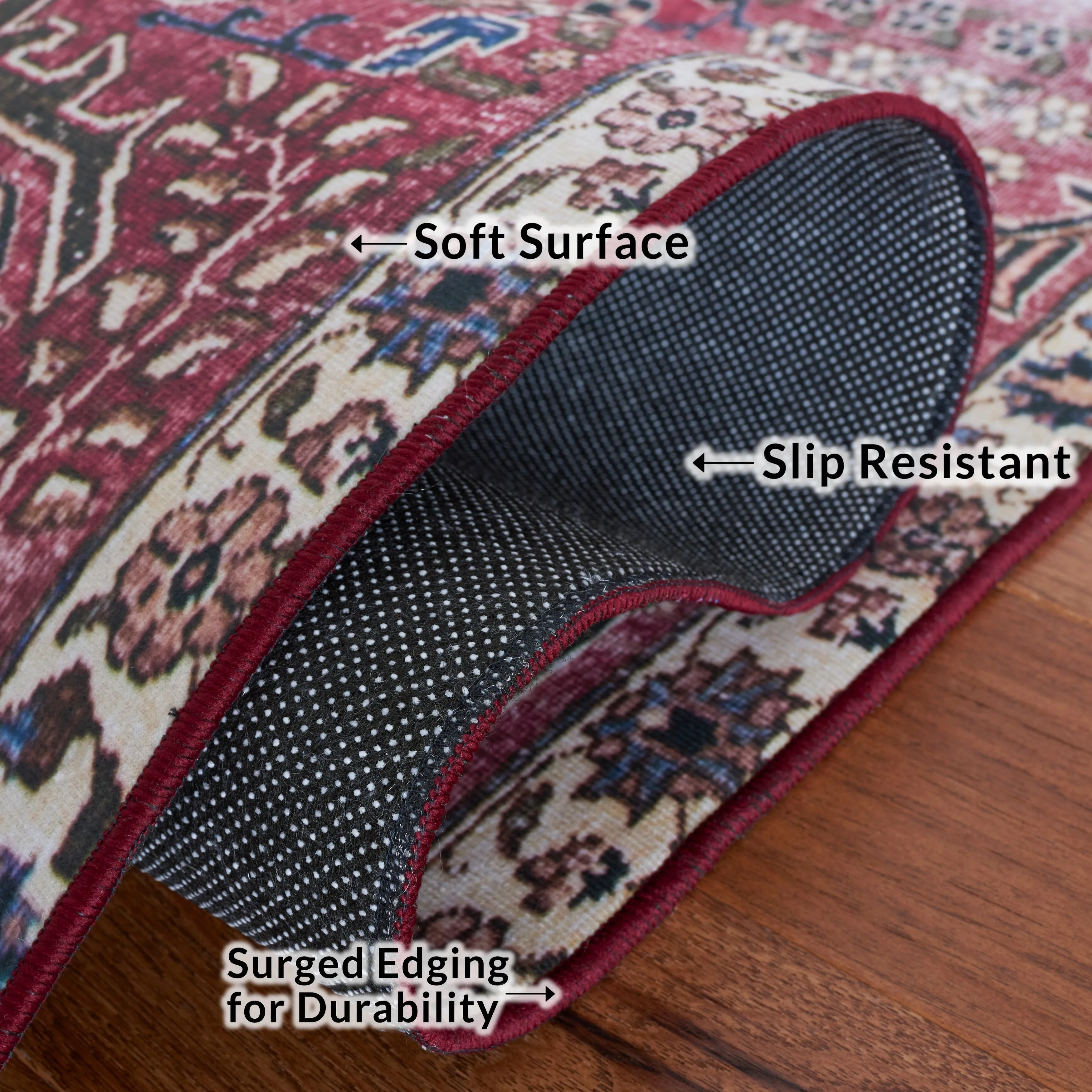 SAFAVIEH Tucson Machine Washable Slip Resistant Loula Oriental Distressed