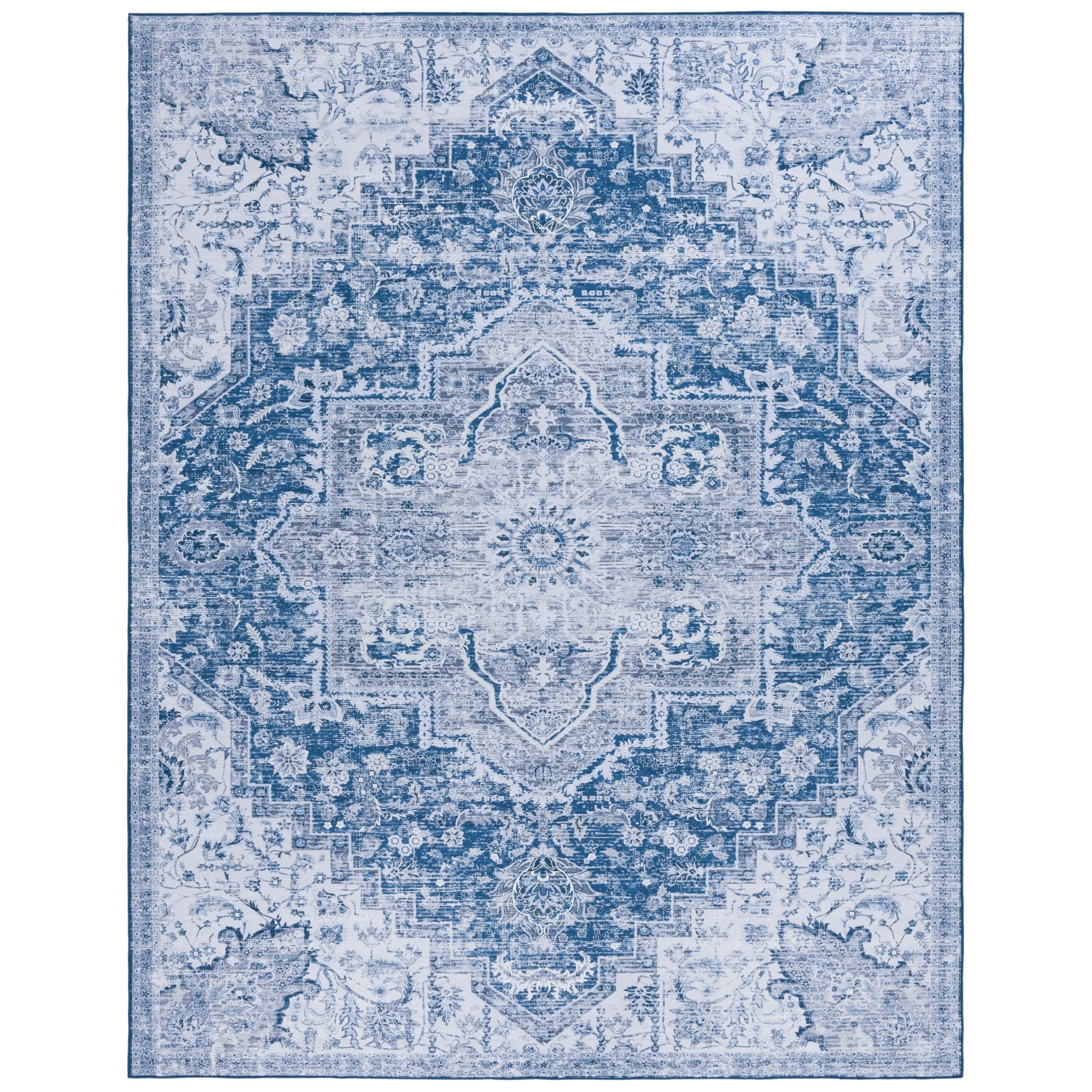 SAFAVIEH Tucson Machine Washable Slip Resistant Mallaury Distressed Rug