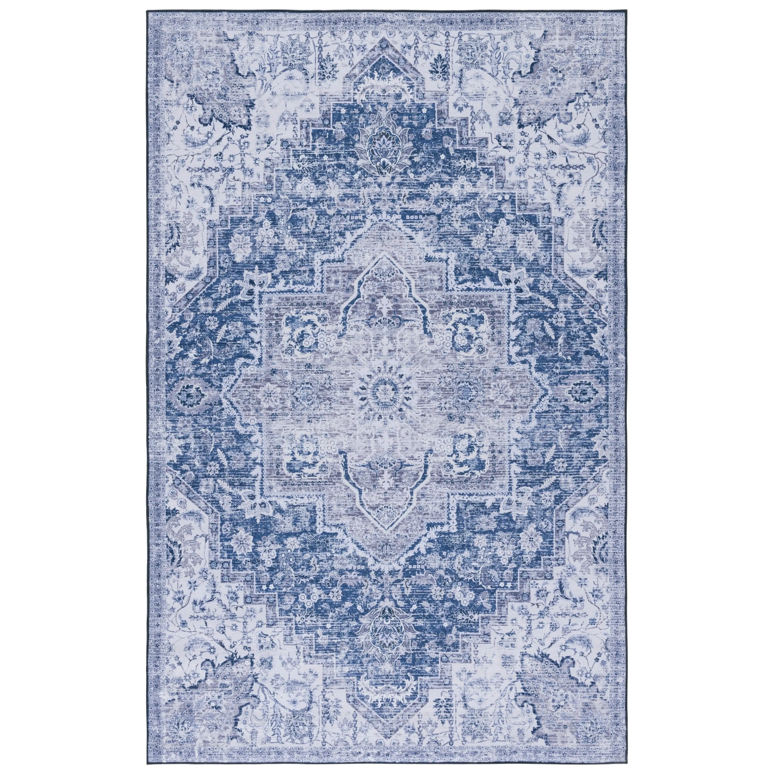 SAFAVIEH Tucson Machine Washable Slip Resistant Mallaury Distressed Rug