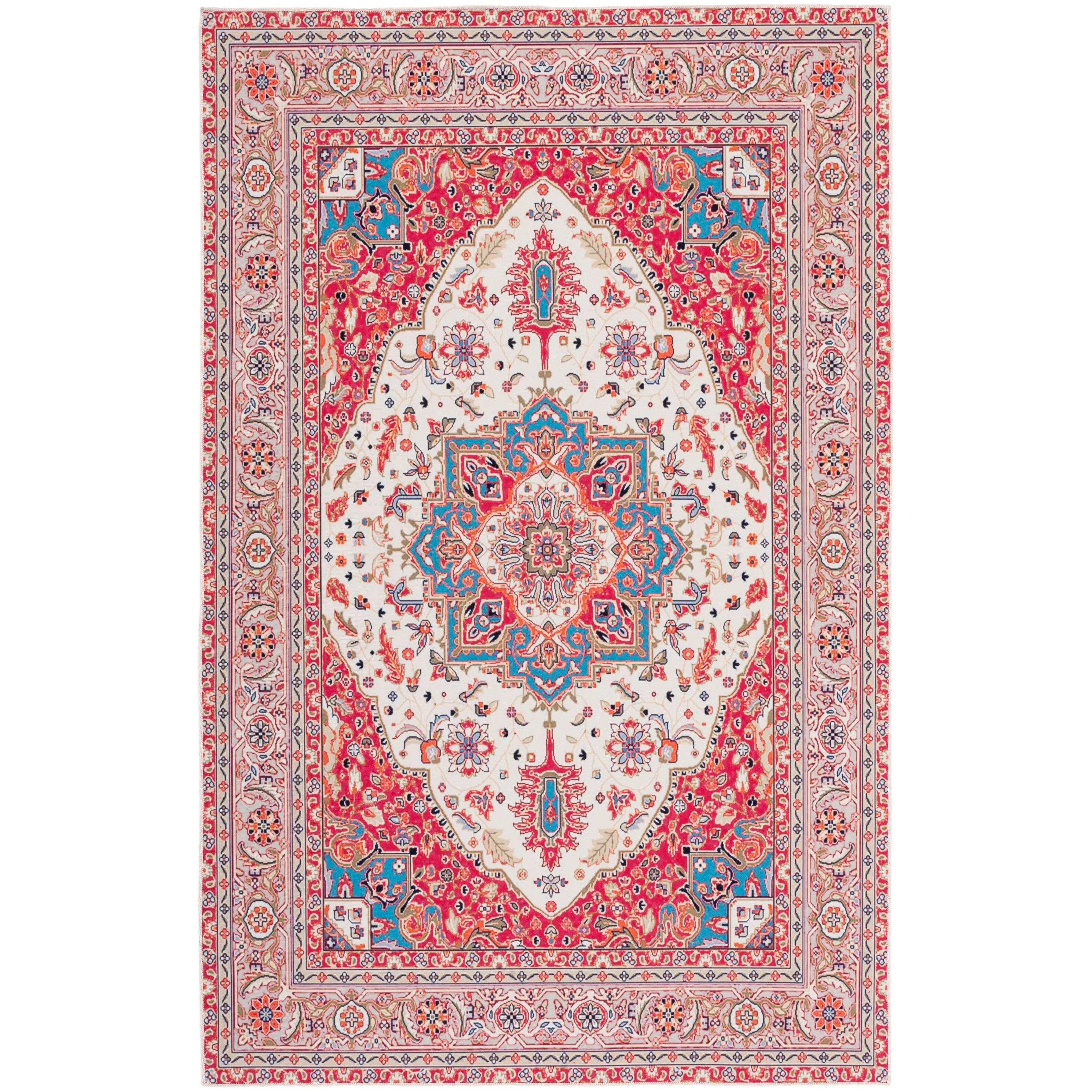 SAFAVIEH Tucson Machine Washable Slip Resistant Mazie Oriental Medallion