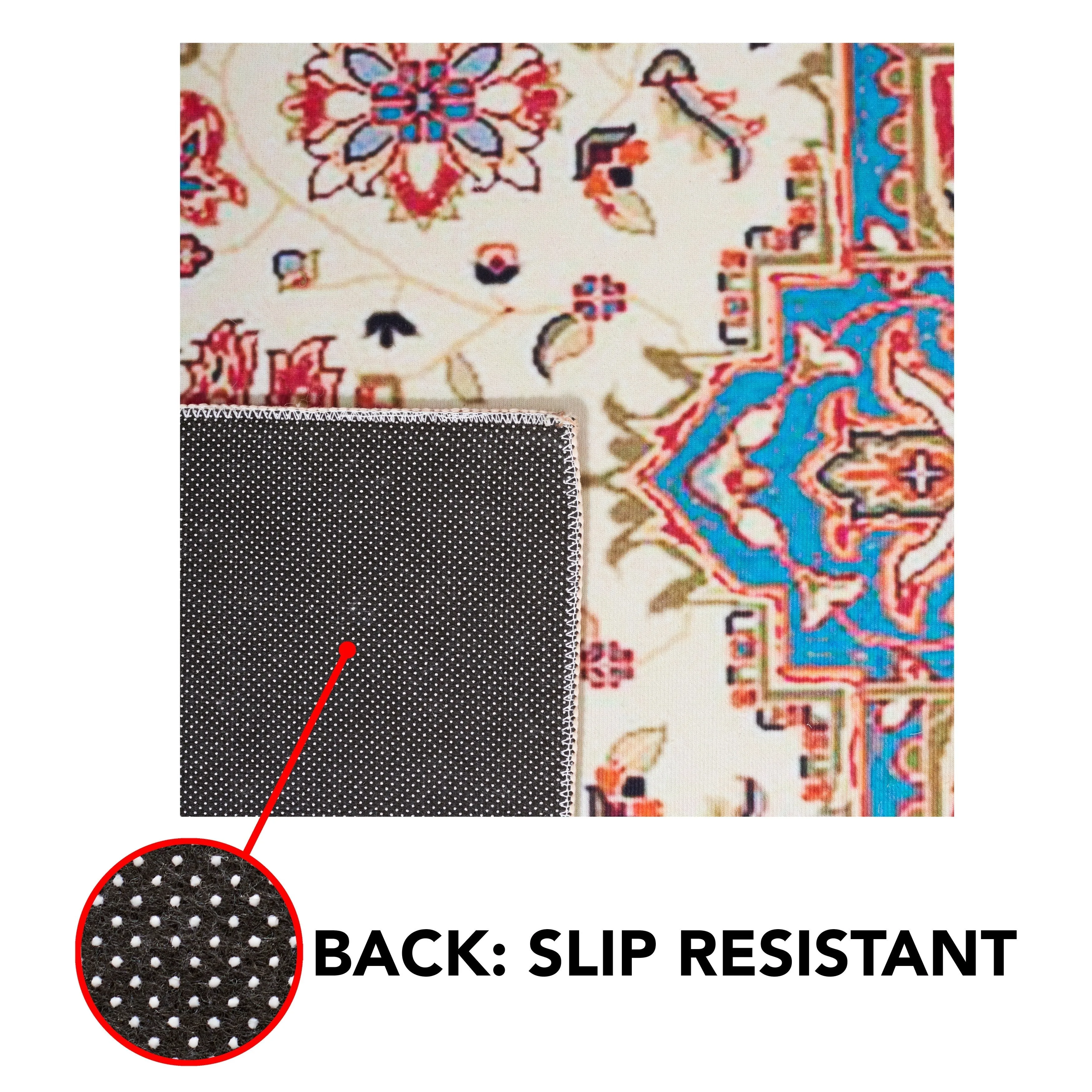 SAFAVIEH Tucson Machine Washable Slip Resistant Mazie Oriental Medallion