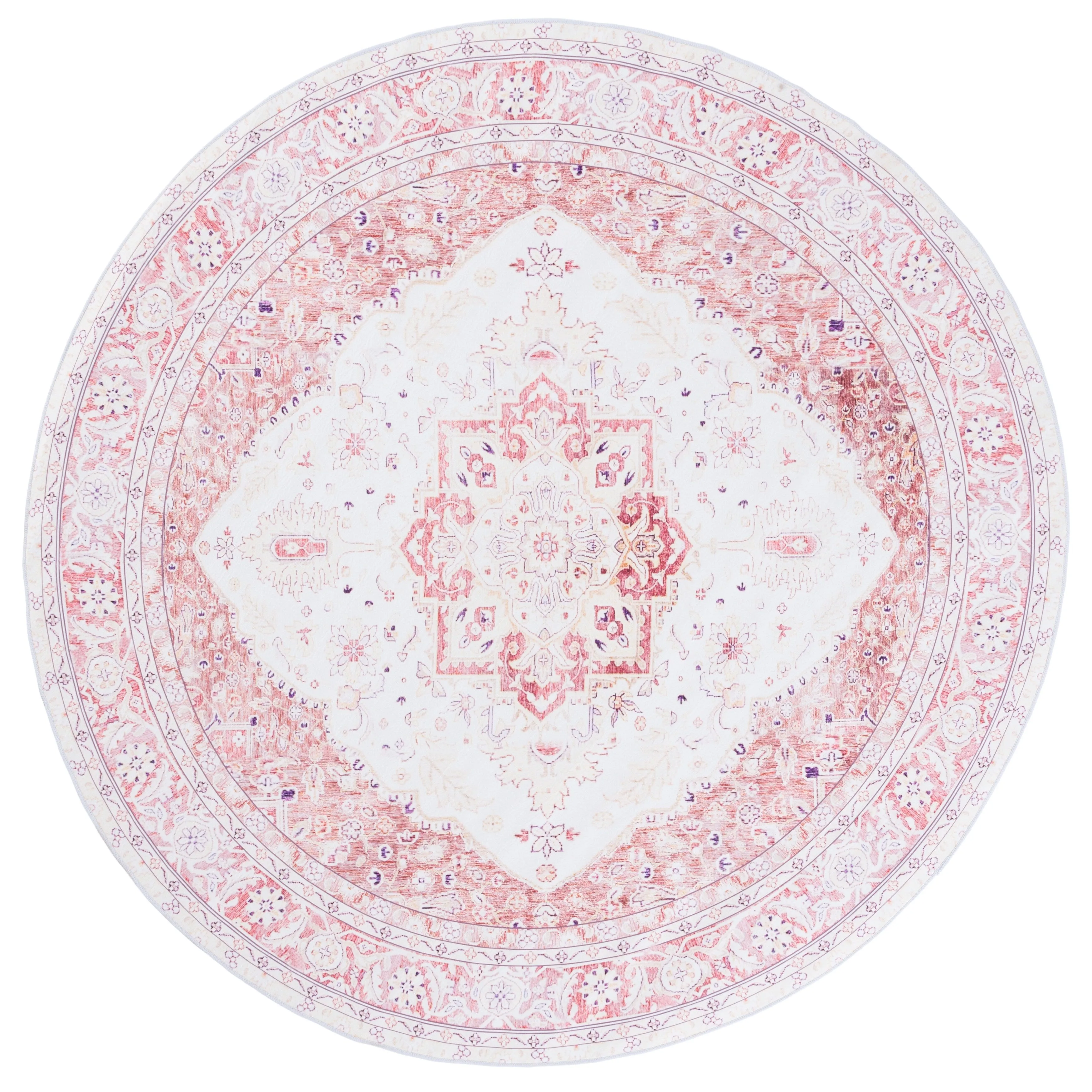 SAFAVIEH Tucson Machine Washable Slip Resistant Mazie Oriental Medallion