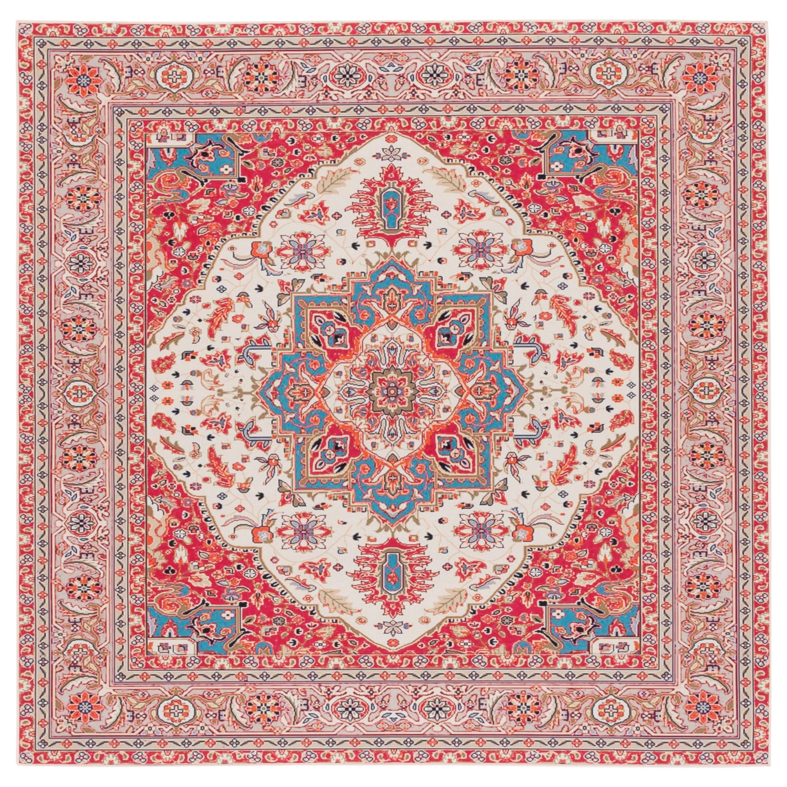 SAFAVIEH Tucson Machine Washable Slip Resistant Mazie Oriental Medallion