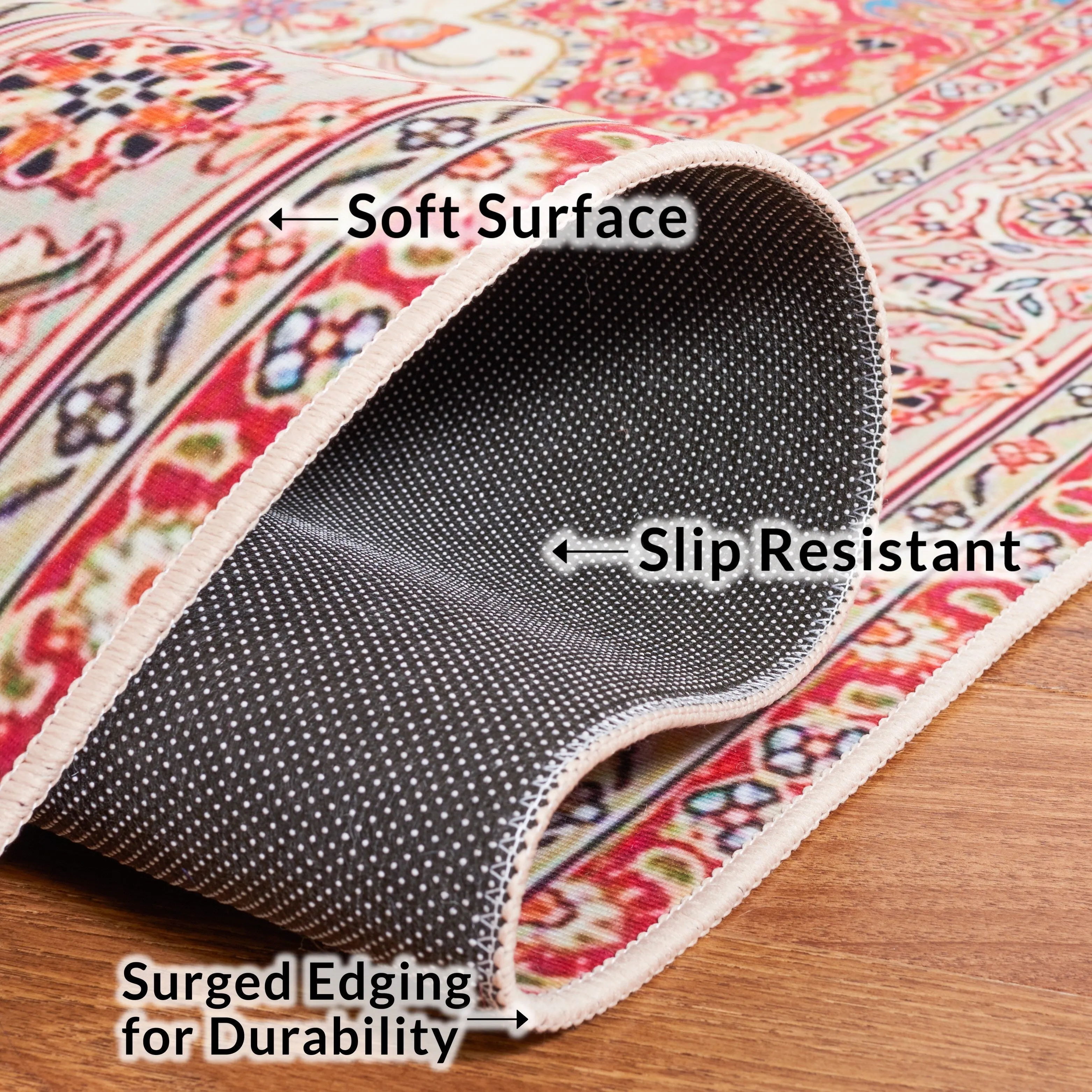 SAFAVIEH Tucson Machine Washable Slip Resistant Mazie Oriental Medallion