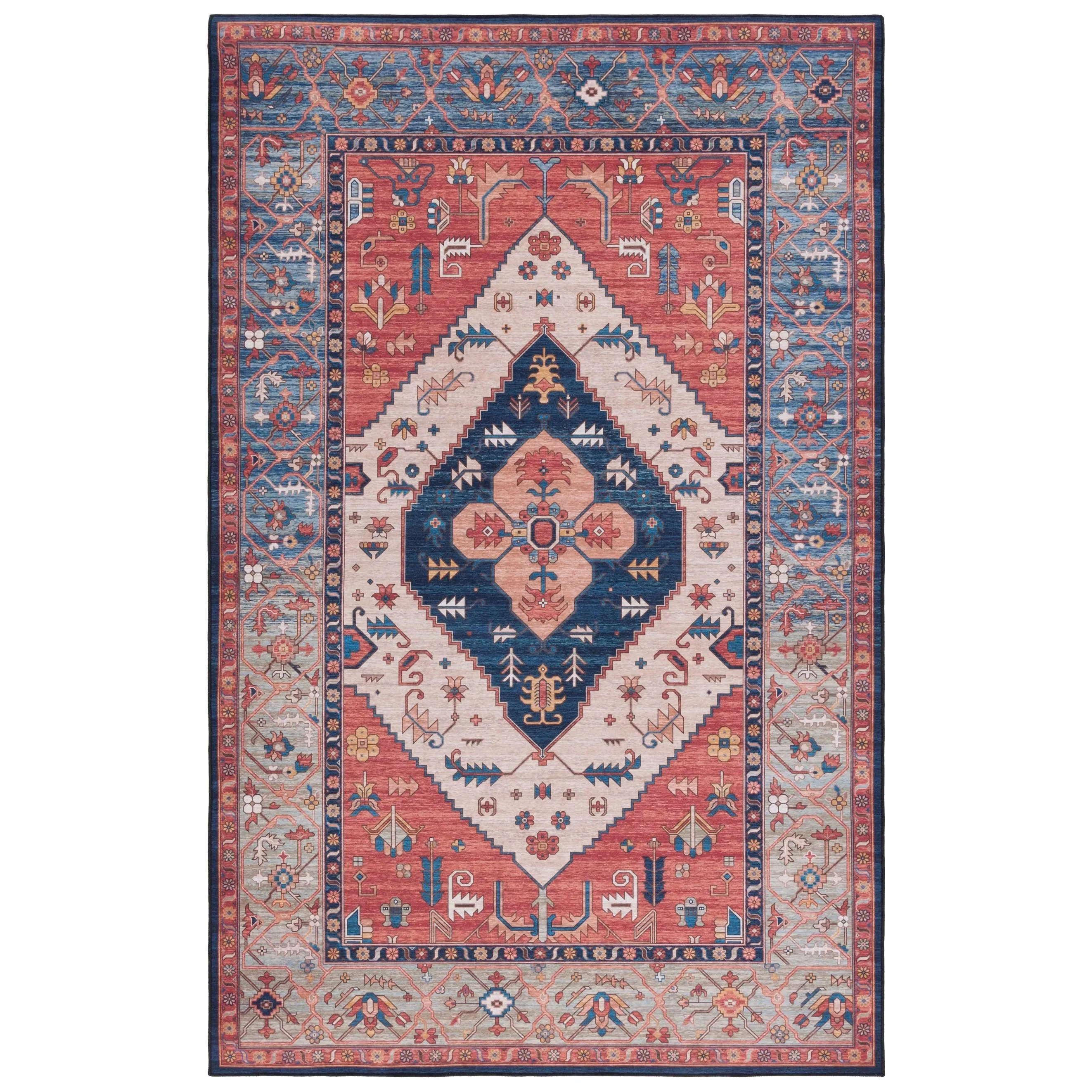 SAFAVIEH Tucson Machine Washable Slip Resistant Ozden Traditional Rug
