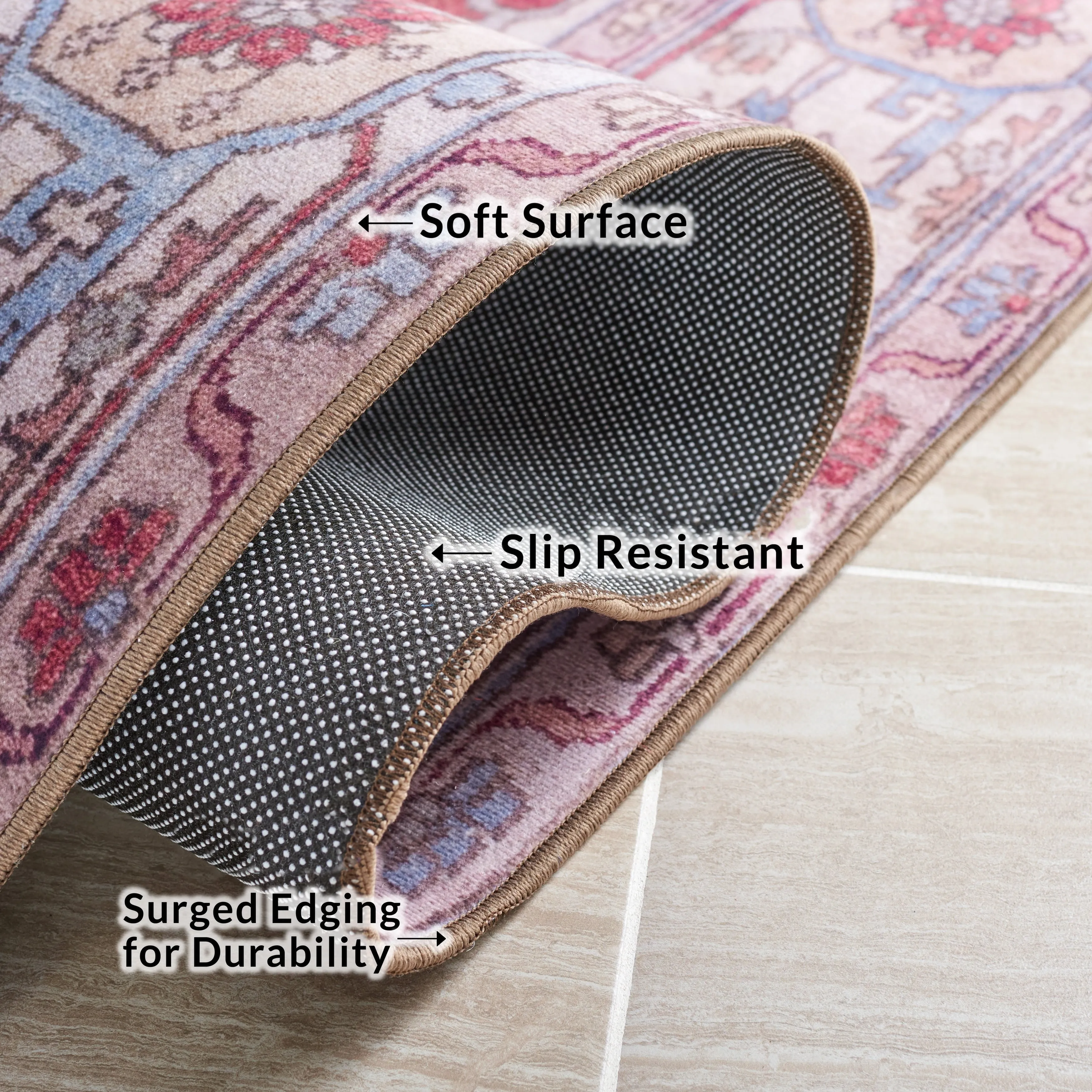 SAFAVIEH Tucson Machine Washable Slip Resistant Salome Oriental Medallion