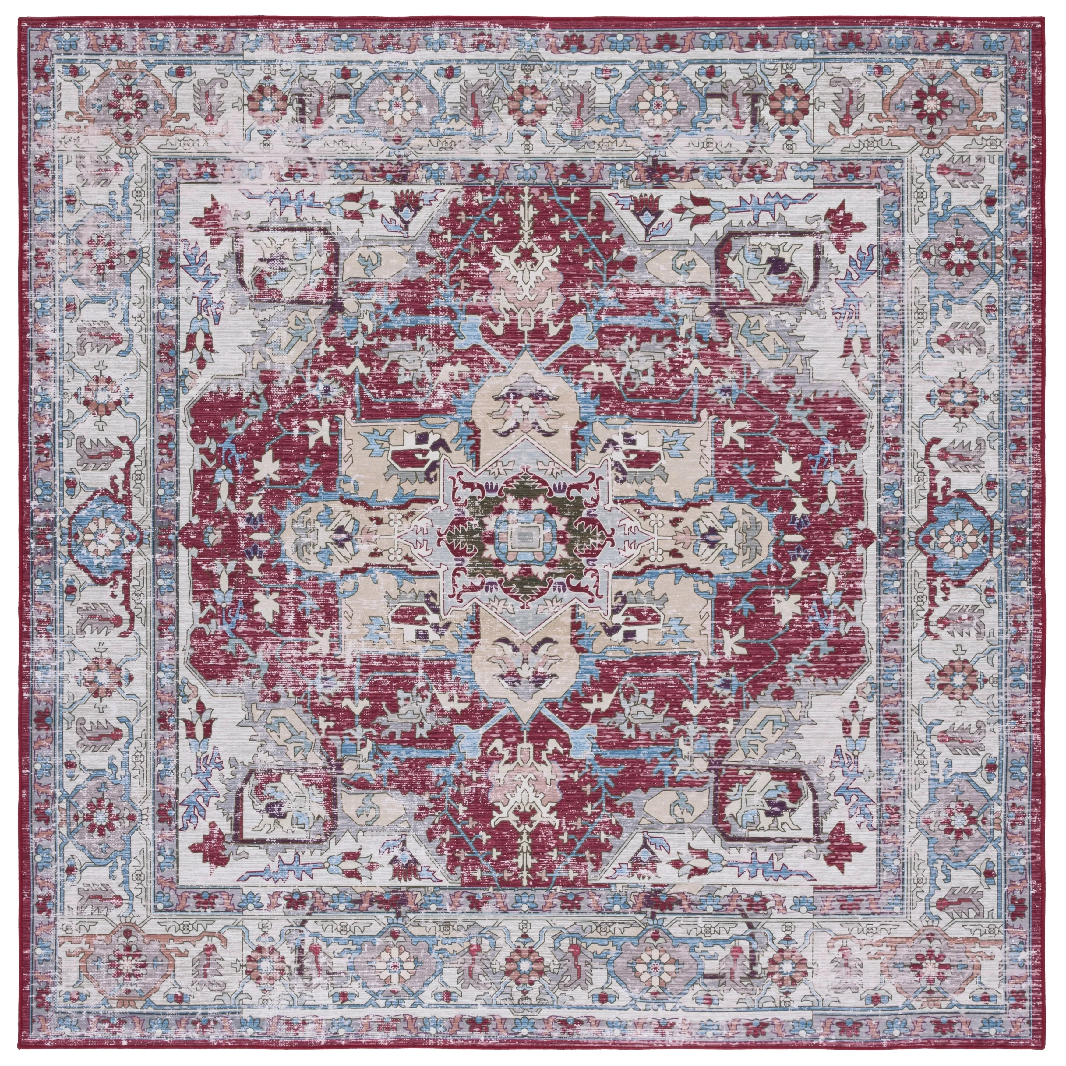 SAFAVIEH Tucson Machine Washable Slip Resistant Salome Oriental Medallion