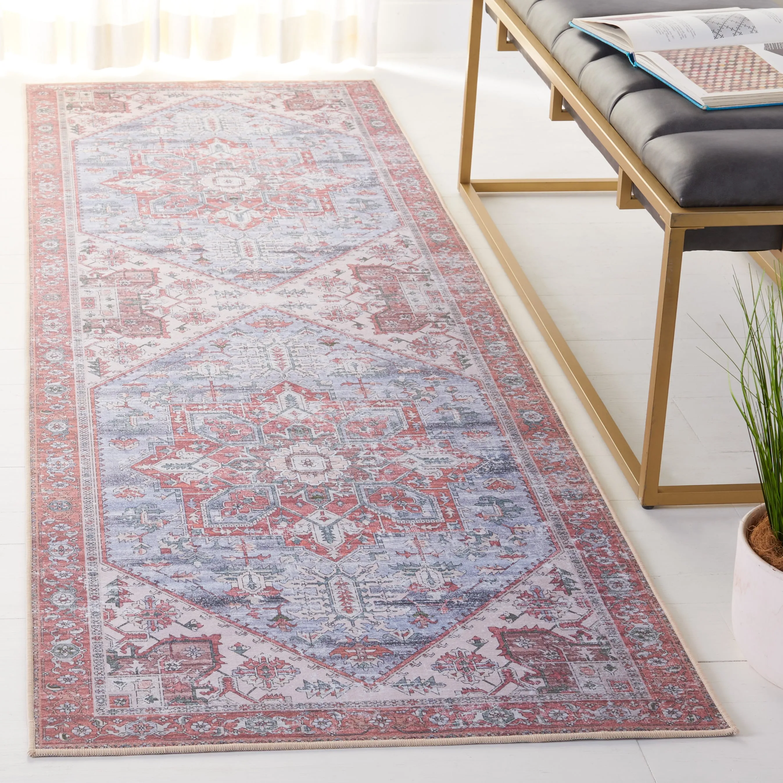 SAFAVIEH. Tucson Machine Washable Slip Resistant Therese Oriental Medallion