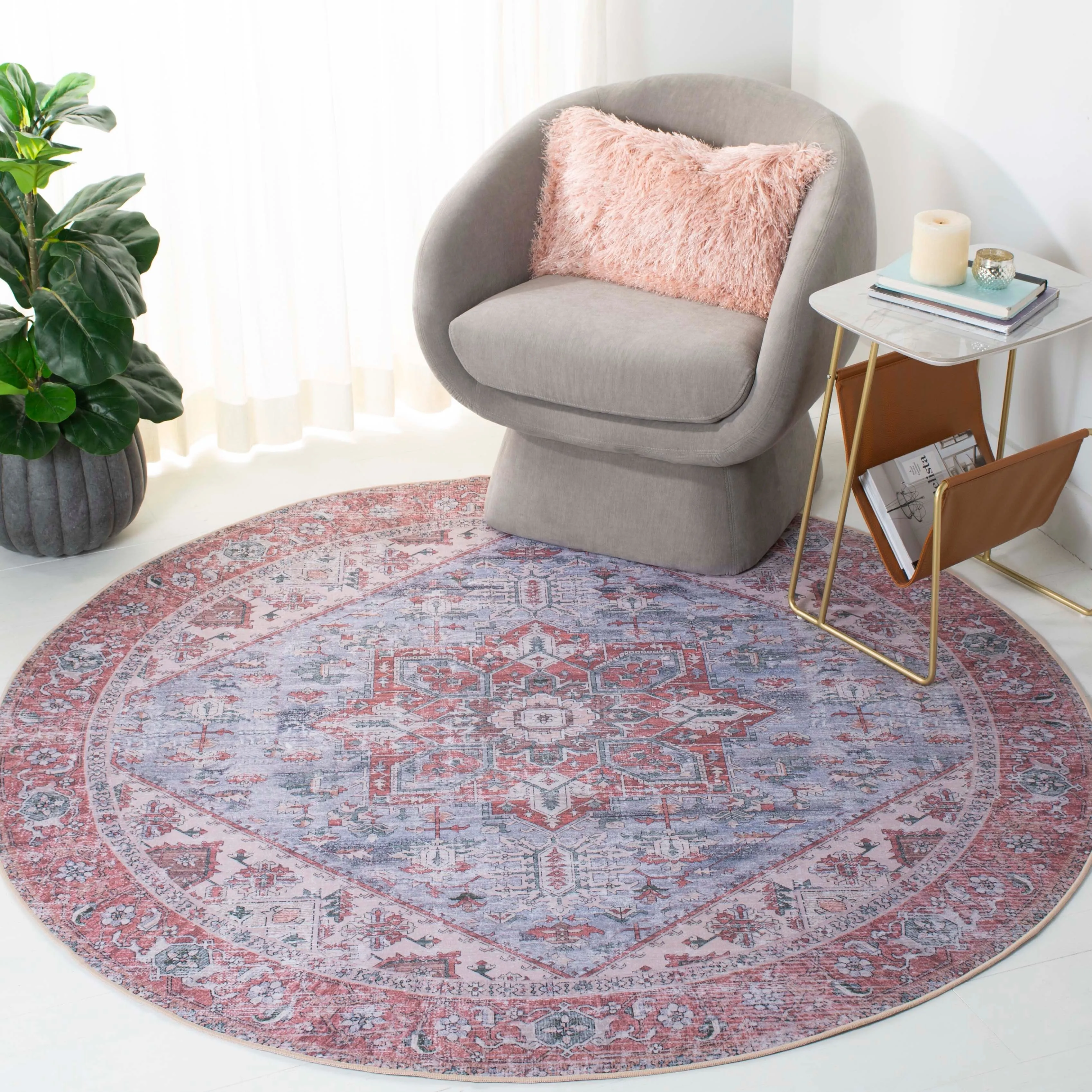 SAFAVIEH. Tucson Machine Washable Slip Resistant Therese Oriental Medallion