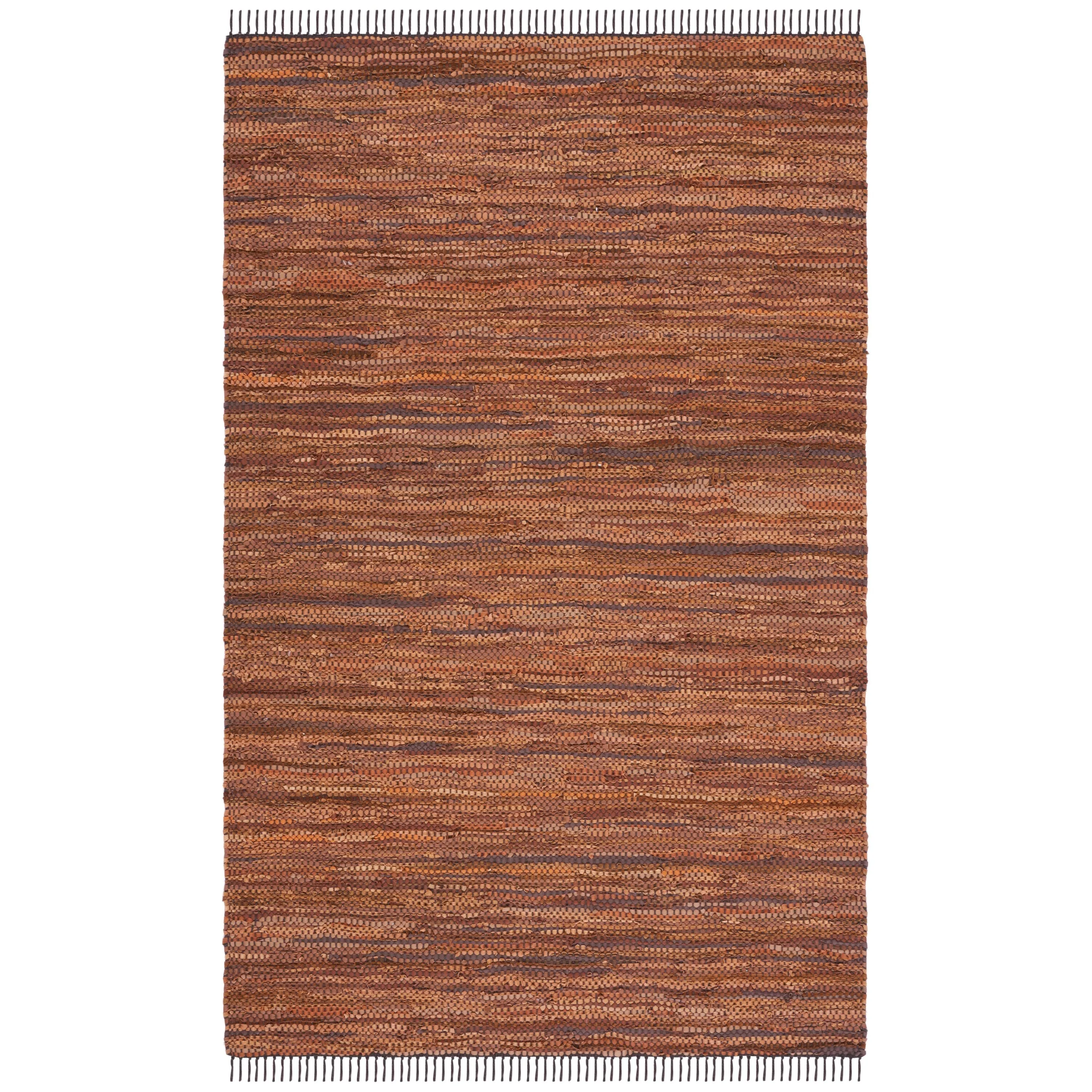 SAFAVIEH Vintage Leather Cindie Flatweave Rug with Fringe