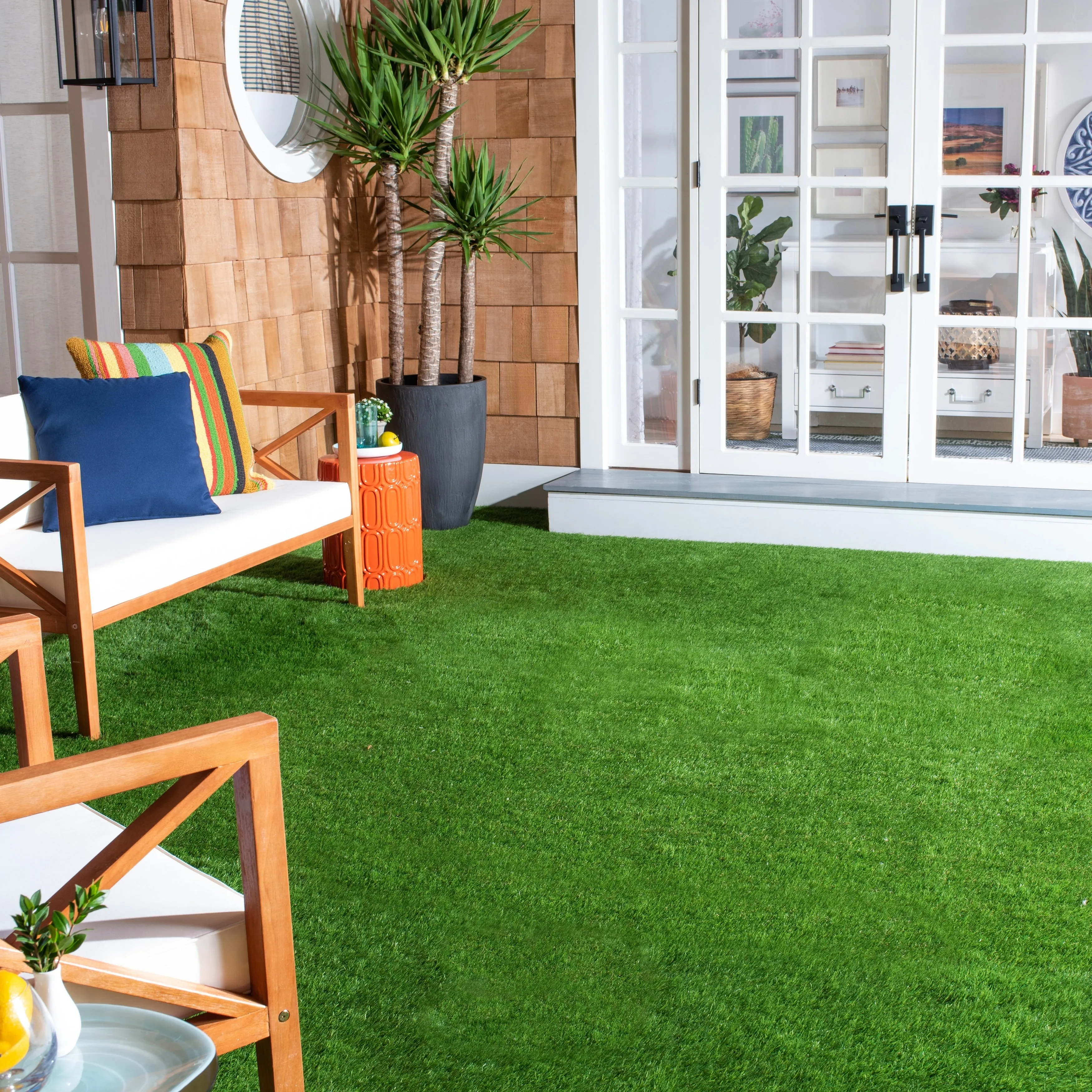 SAFAVIEH Vista Dzidra Turf Landscape Indoor/ Outdoor Waterproof Area Rug