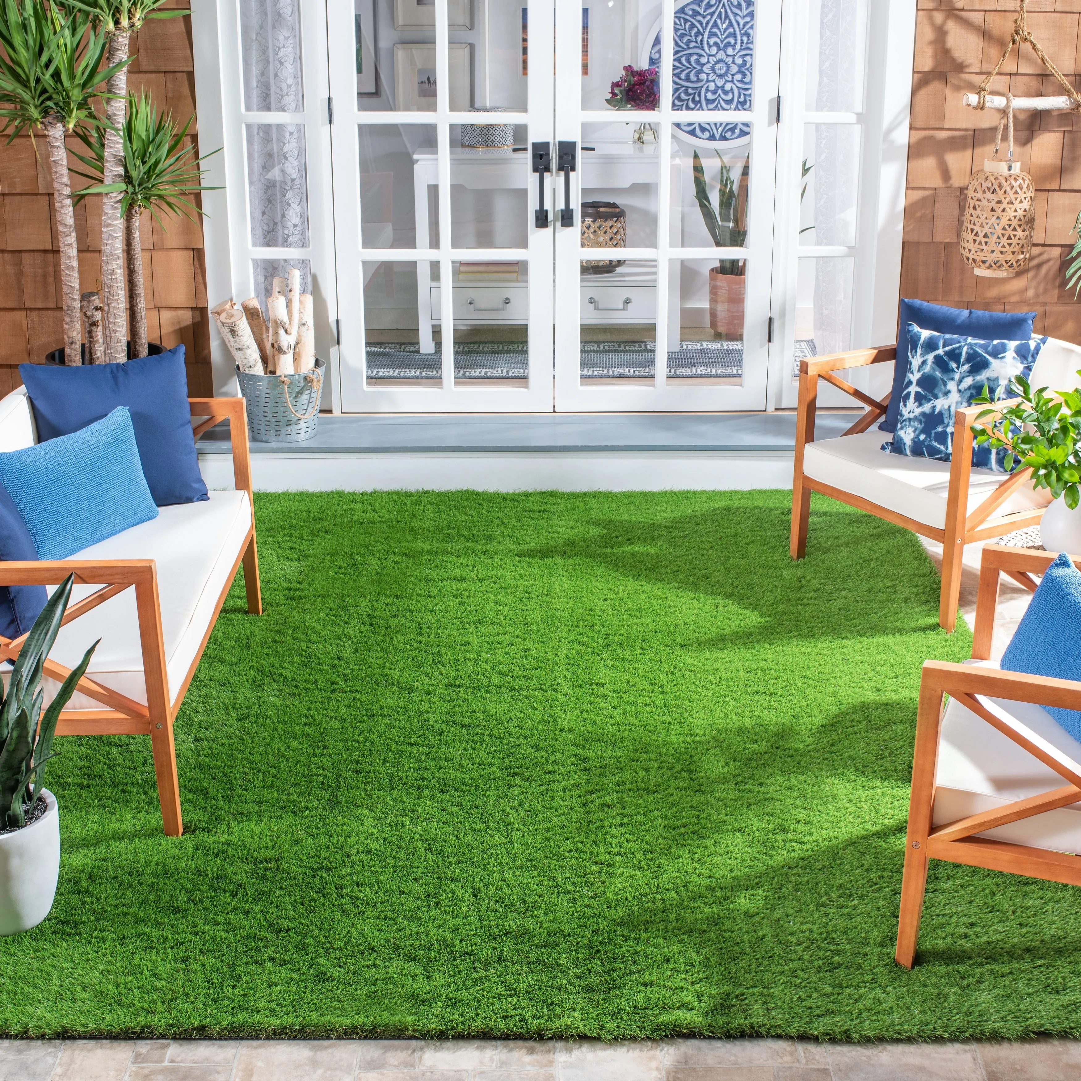 SAFAVIEH Vista Dzidra Turf Landscape Indoor/ Outdoor Waterproof Area Rug
