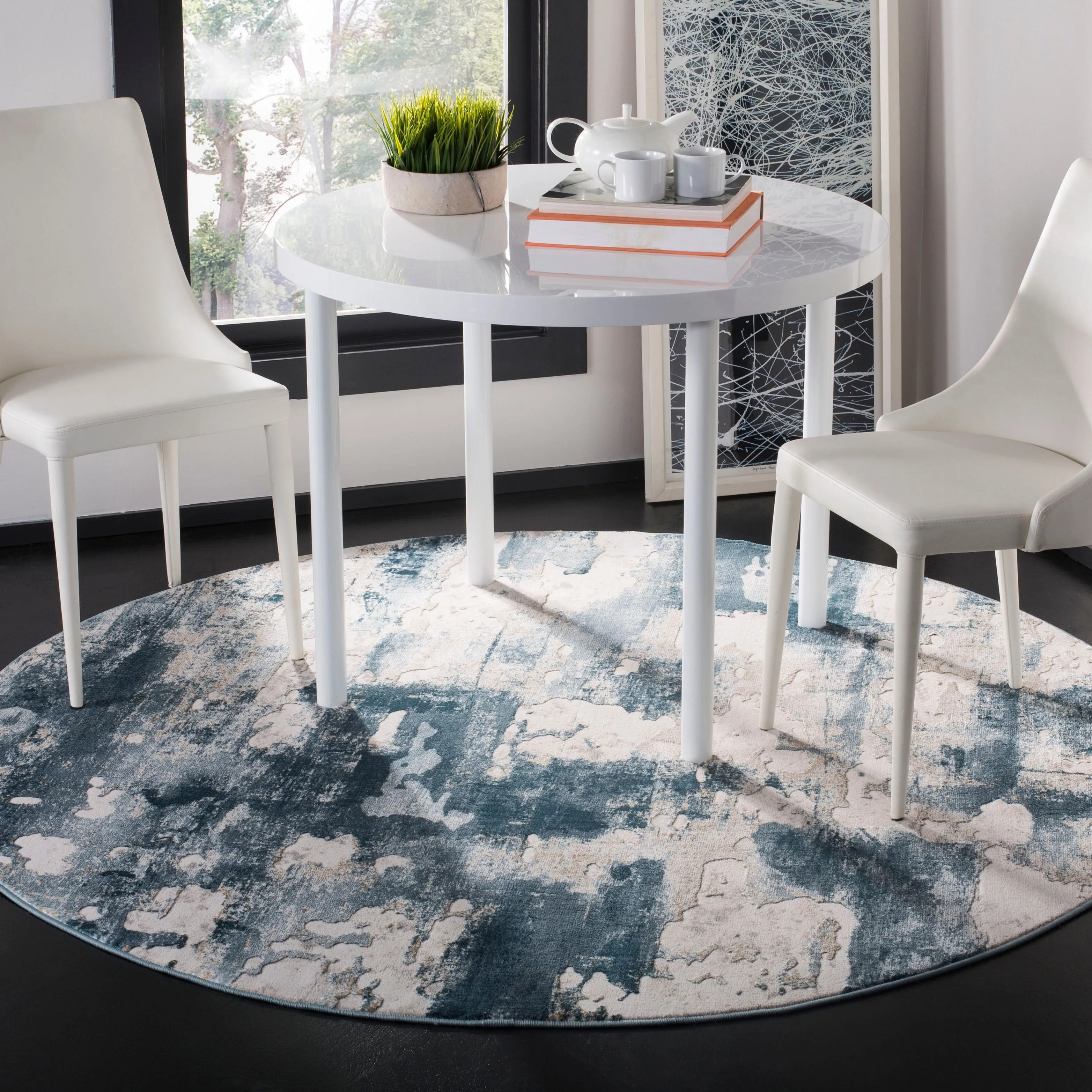 SAFAVIEH Vogue Lina Modern & Contemporary Abstract Beige/Charcoal Rug
