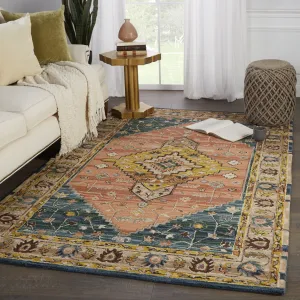 Seraphina Handmade Medallion Pink/ Yellow Area Rug