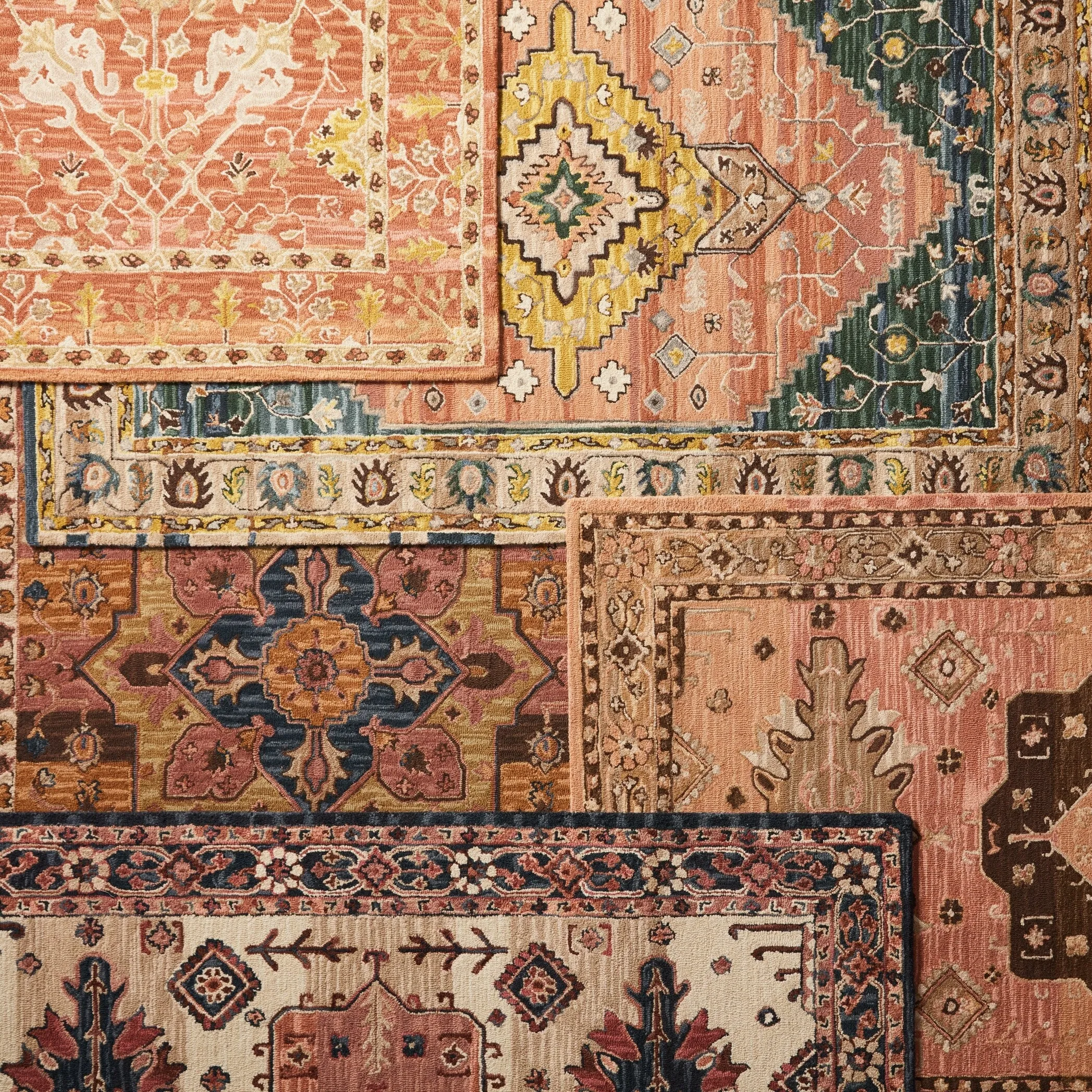 Seraphina Handmade Medallion Pink/ Yellow Area Rug
