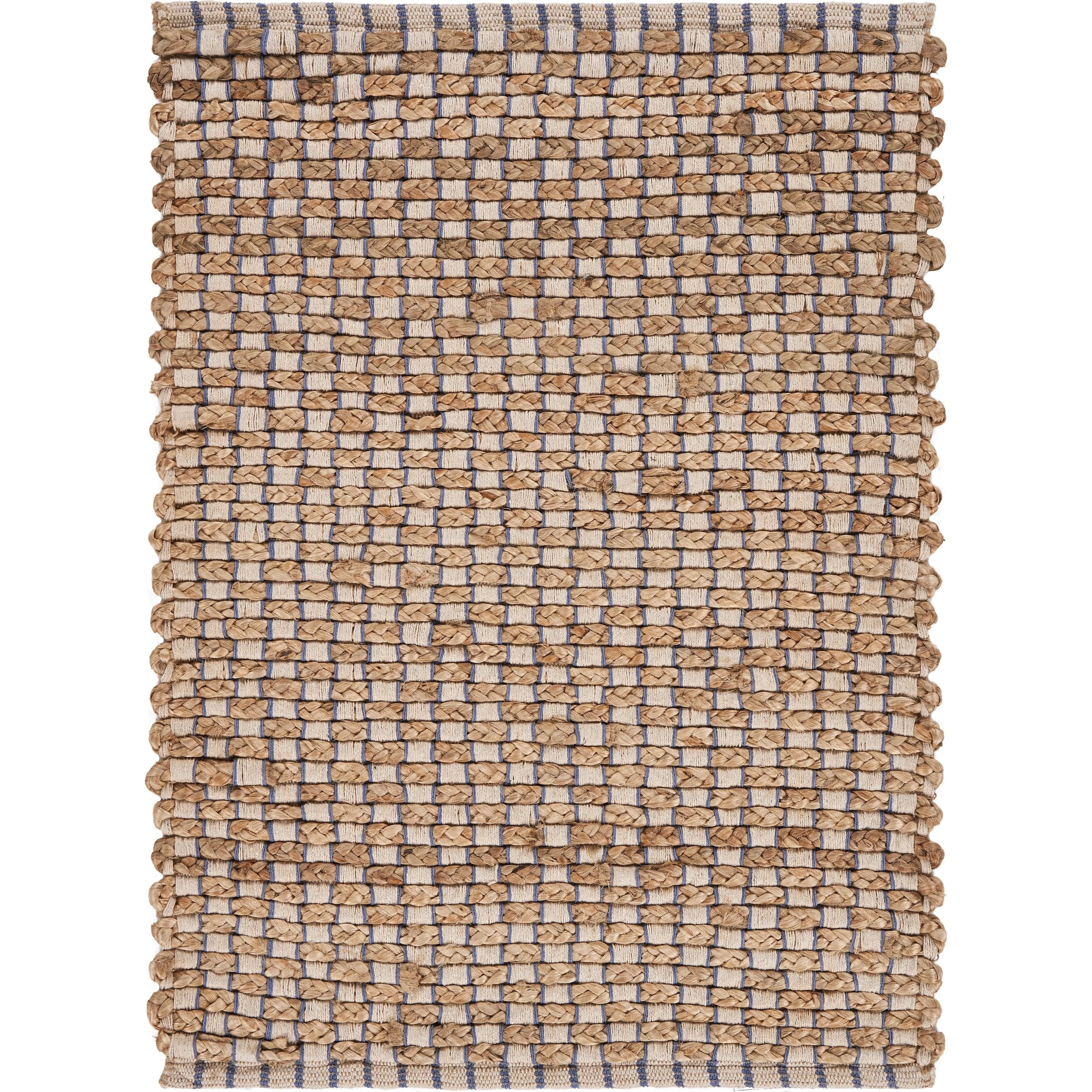 Sevita Organic Jute Interwoven Area Rug. Natural and Indigo