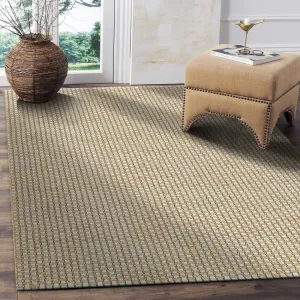Sevita Organic Jute Interwoven Area Rug. Natural and Indigo