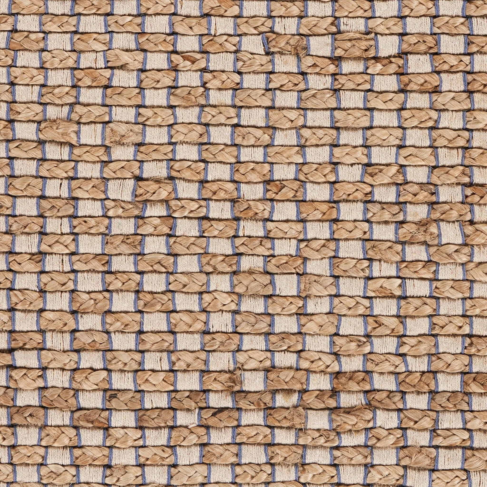 Sevita Organic Jute Interwoven Area Rug. Natural and Indigo