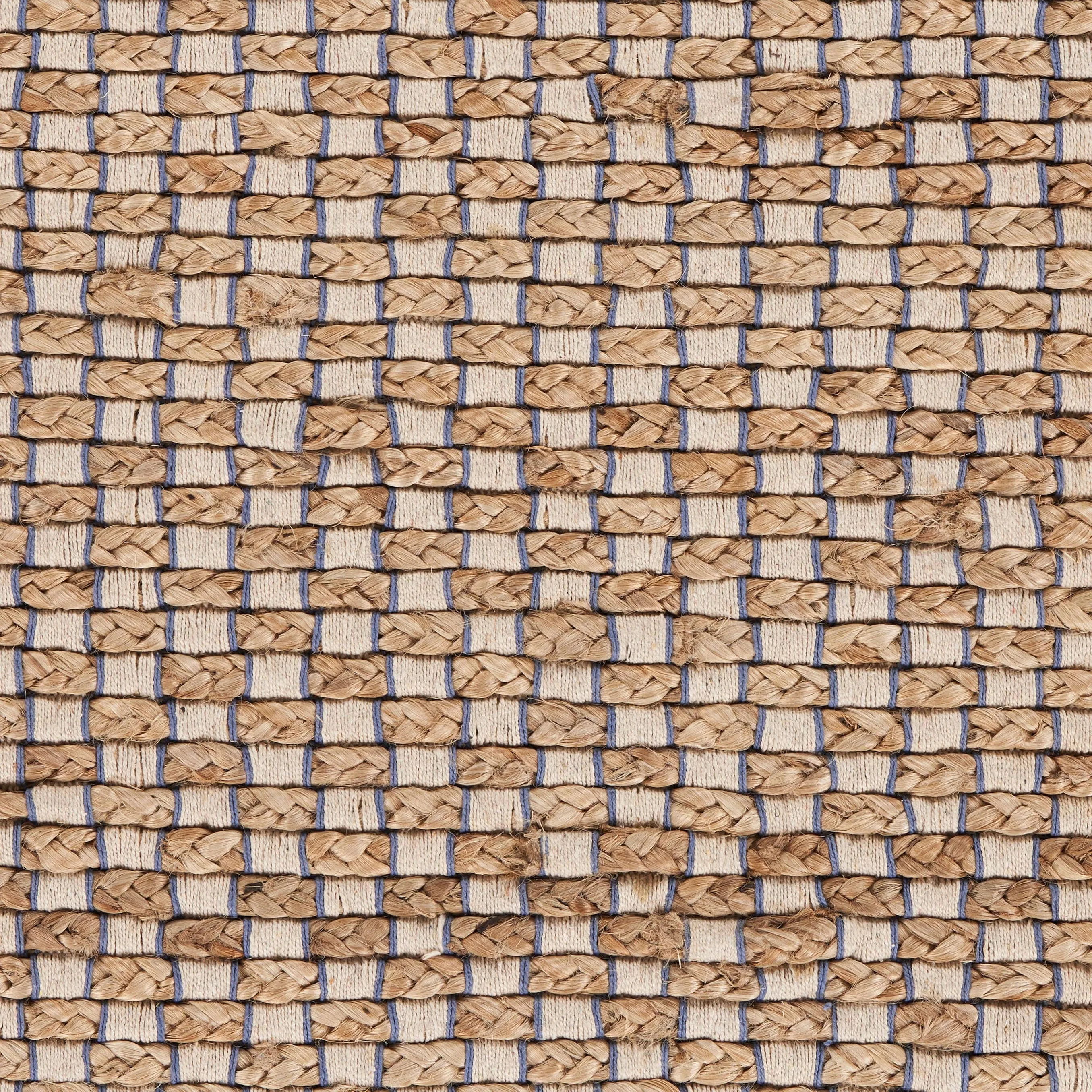 Sevita Organic Jute Interwoven Area Rug. Natural and Indigo