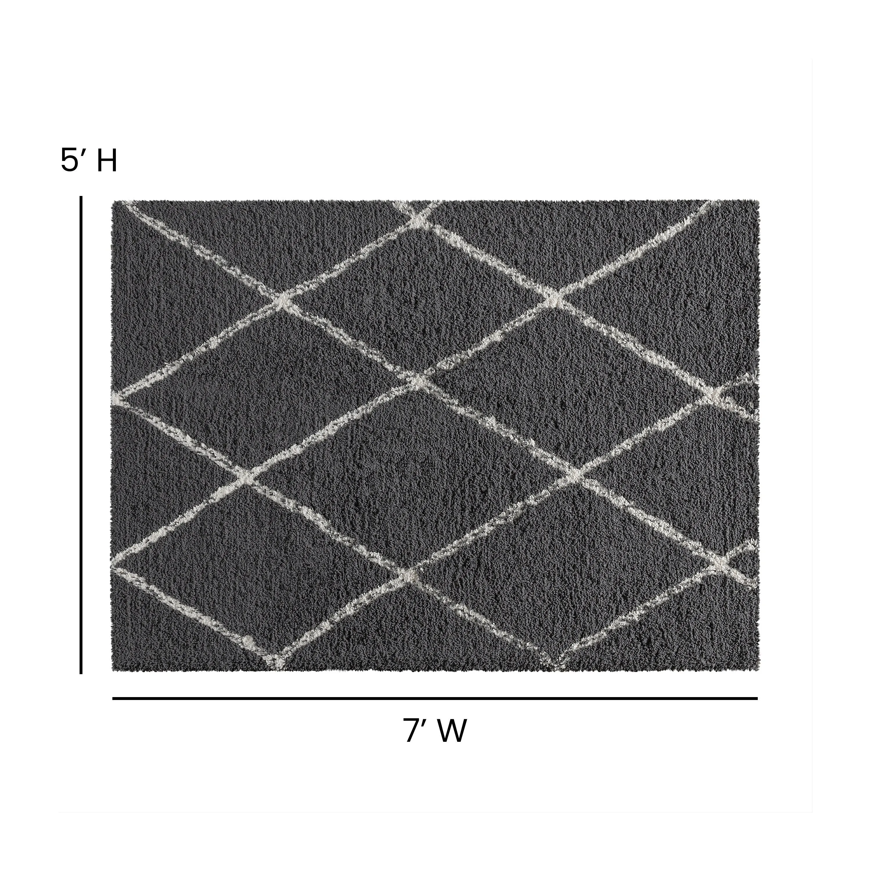 Shag Style Diamond Trellis Area Rug