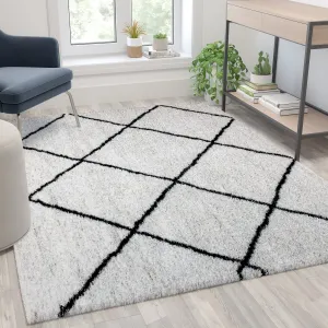 Shag Style Diamond Trellis Area Rug