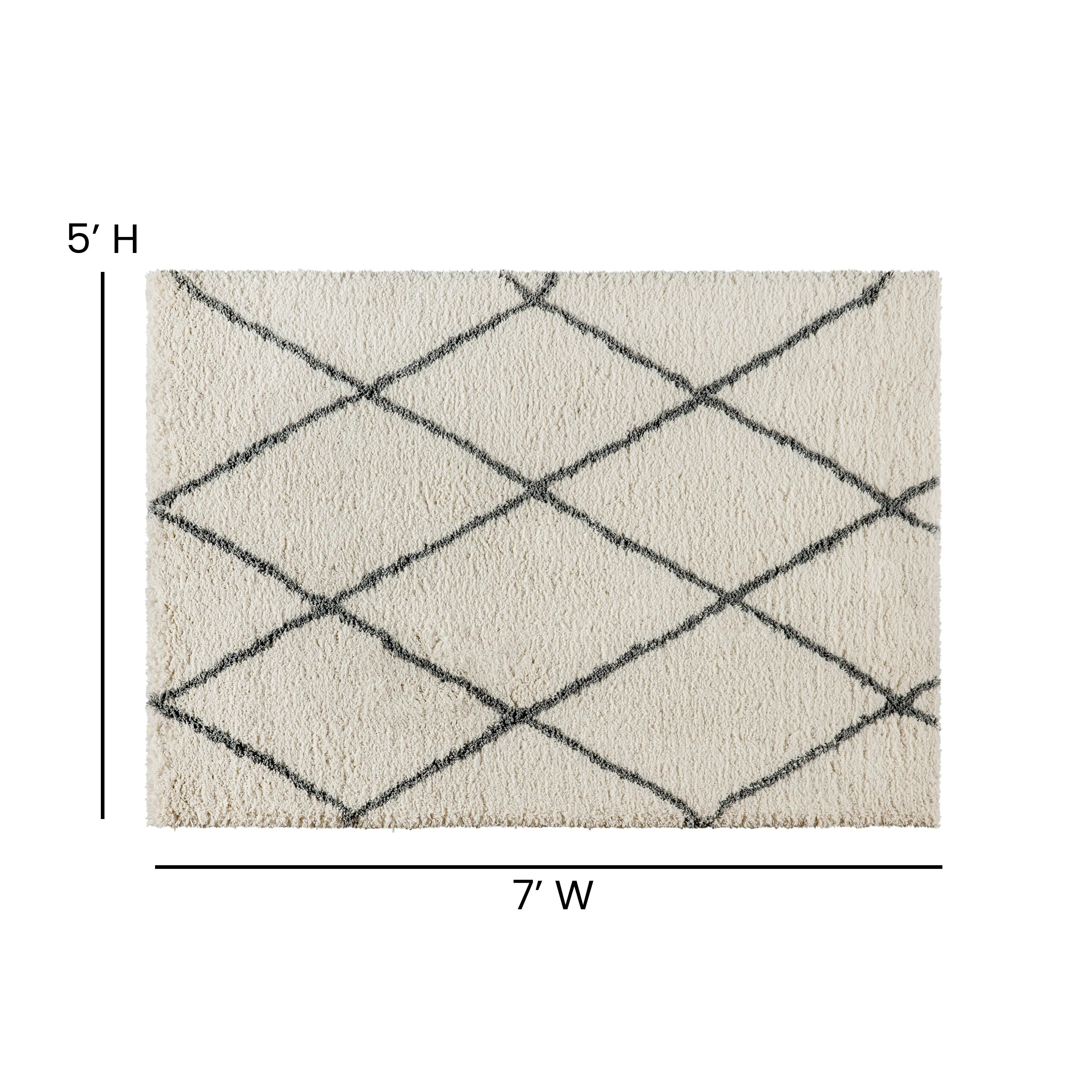Shag Style Diamond Trellis Area Rug