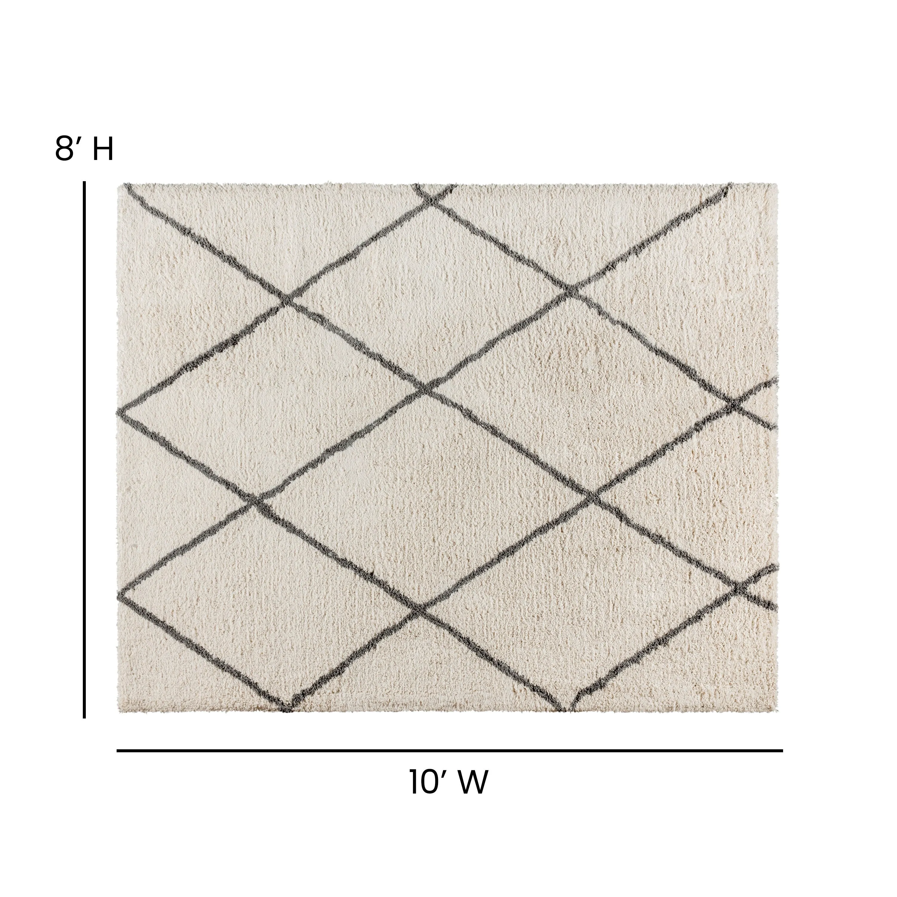 Shag Style Diamond Trellis Area Rug