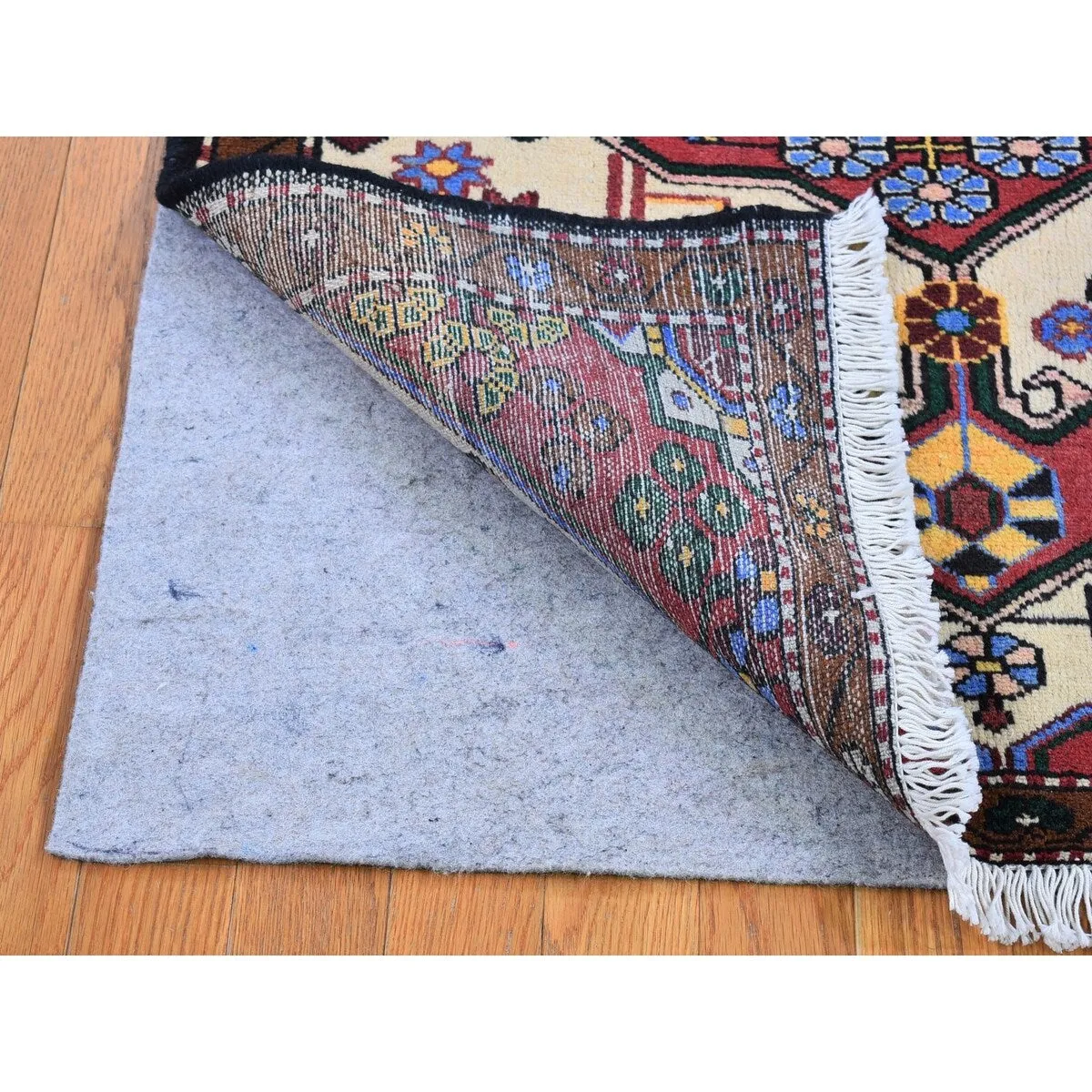Shahbanu Rugs Rural Village Vintage Persian Hamadan Tribal Design Pure Wool Hand Knotted Clean Oriental Rug (3'5 x 5'2)