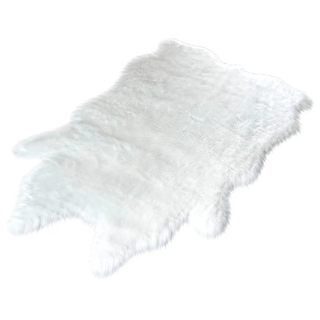 Silver Orchid Luxurious Faux Bison Skin Shag Rug