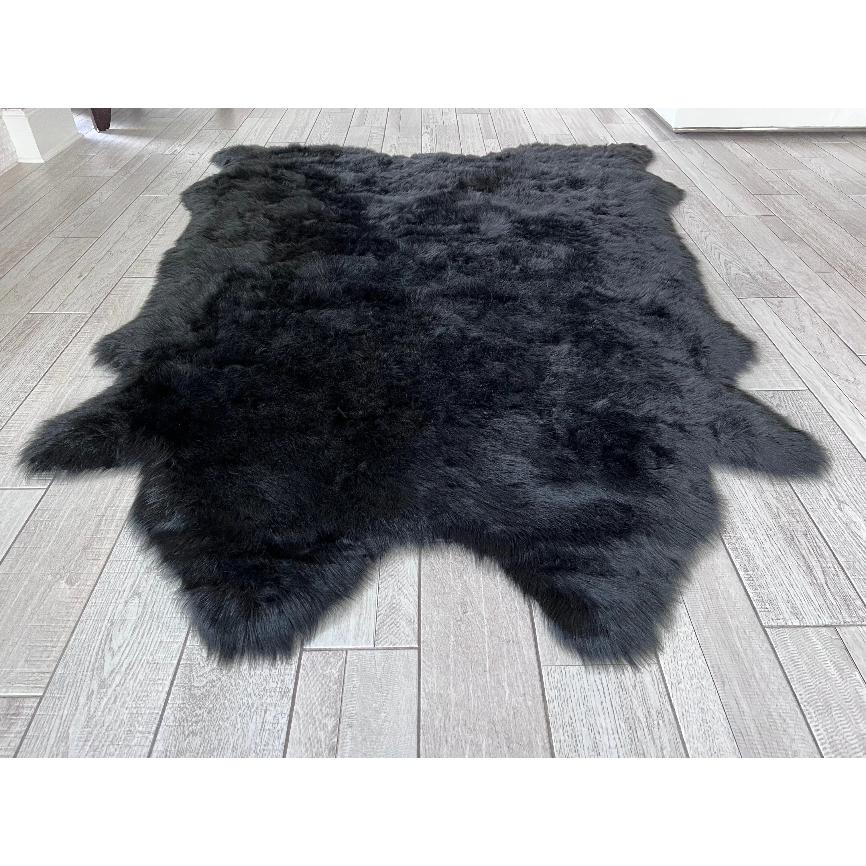 Silver Orchid Luxurious Faux Bison Skin Shag Rug