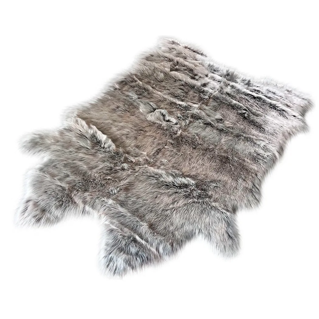 Silver Orchid Luxurious Faux Bison Skin Shag Rug