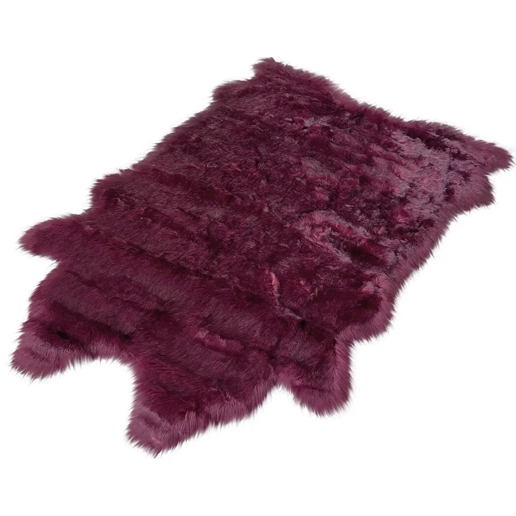 Silver Orchid Luxurious Faux Bison Skin Shag Rug