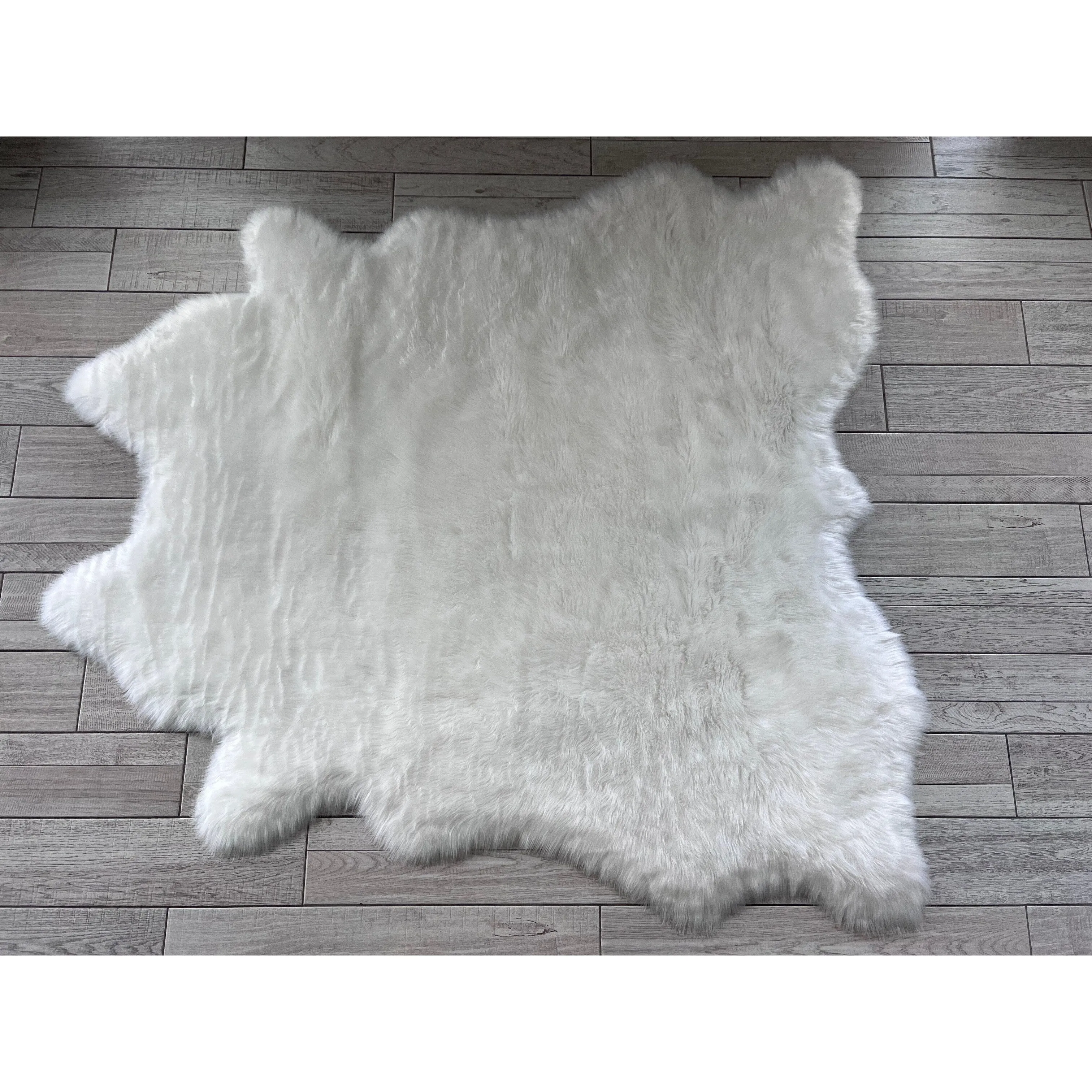 Silver Orchid Luxurious Faux Bison Skin Shag Rug